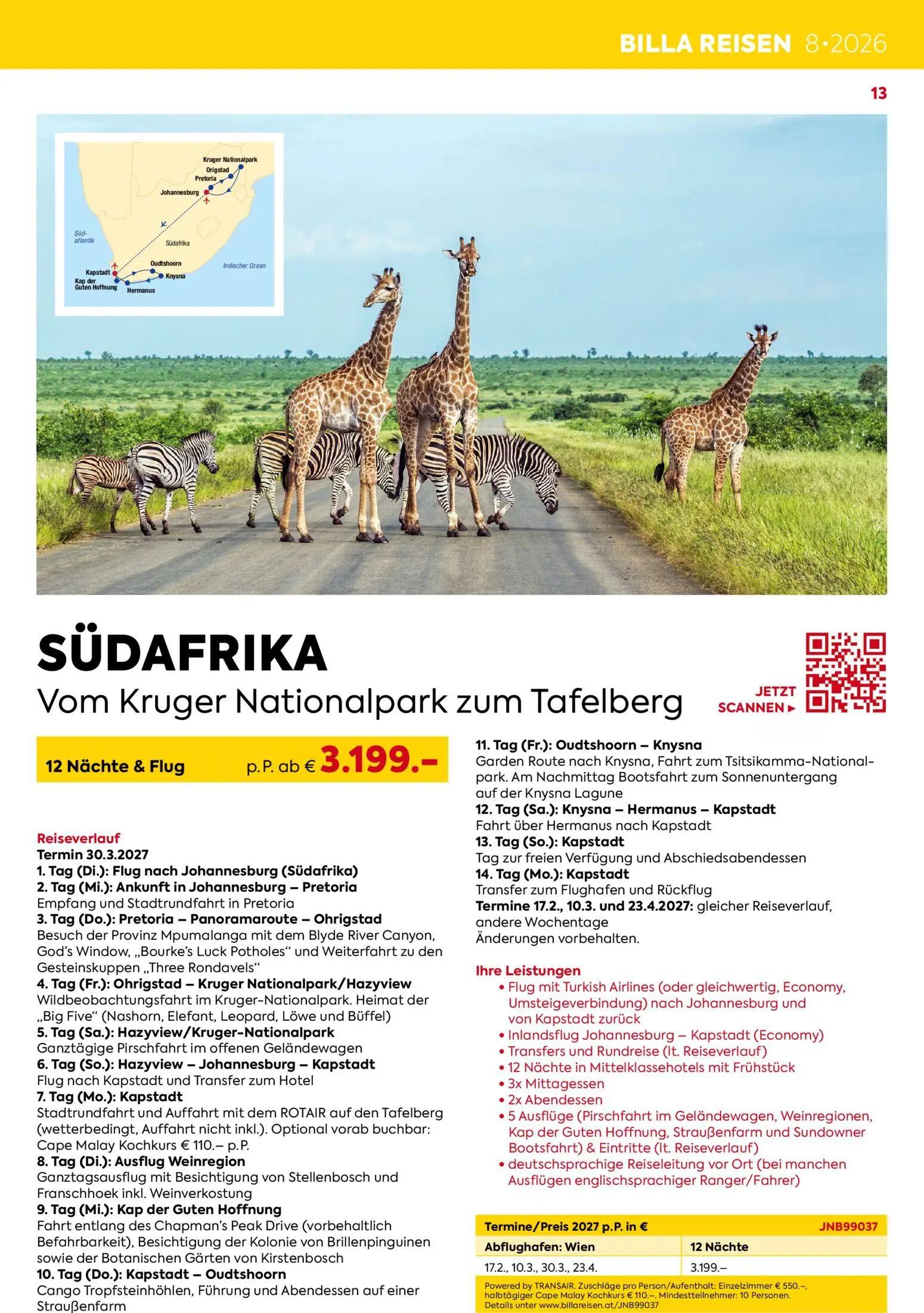 Billa Prospekt, Seite 13 von 16 — SÜDAFRIKA Vom Kruger Nationalpark zum Tafelberg
