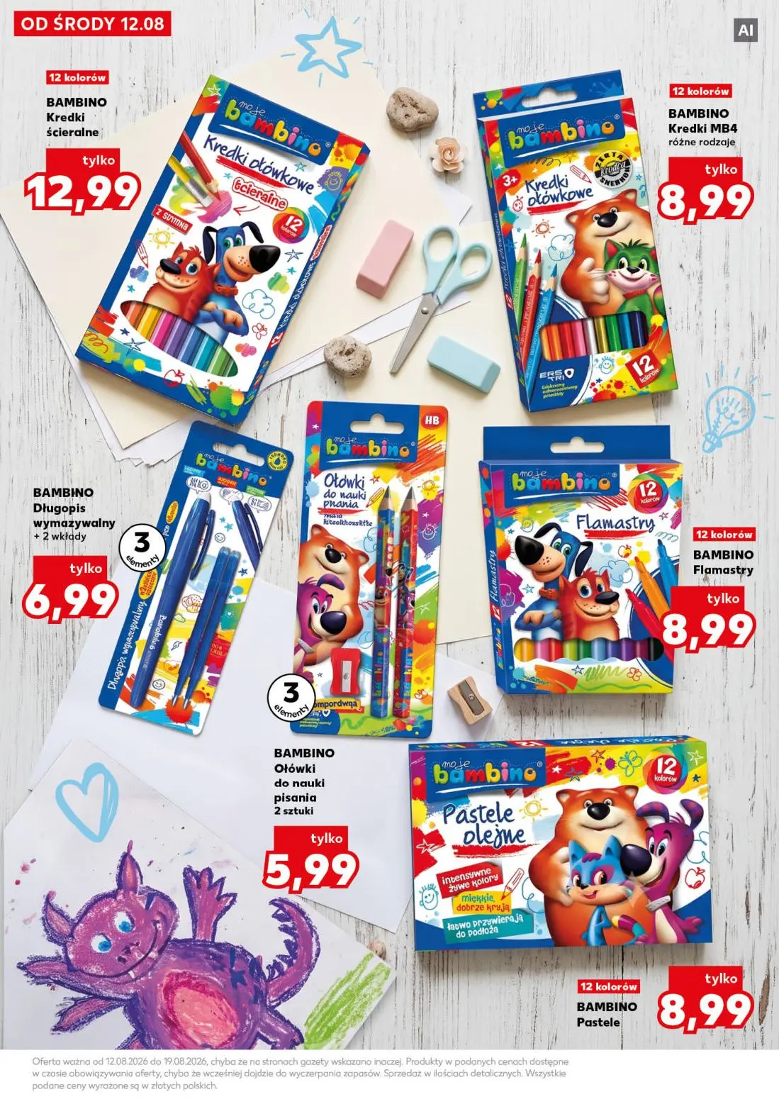 Kaufland gazetka, strona 15 z 40 — BAMBINO Kredki ścieralne, BAMBINO Kredki MB4, BAMBINO Długopis wymazywalny
