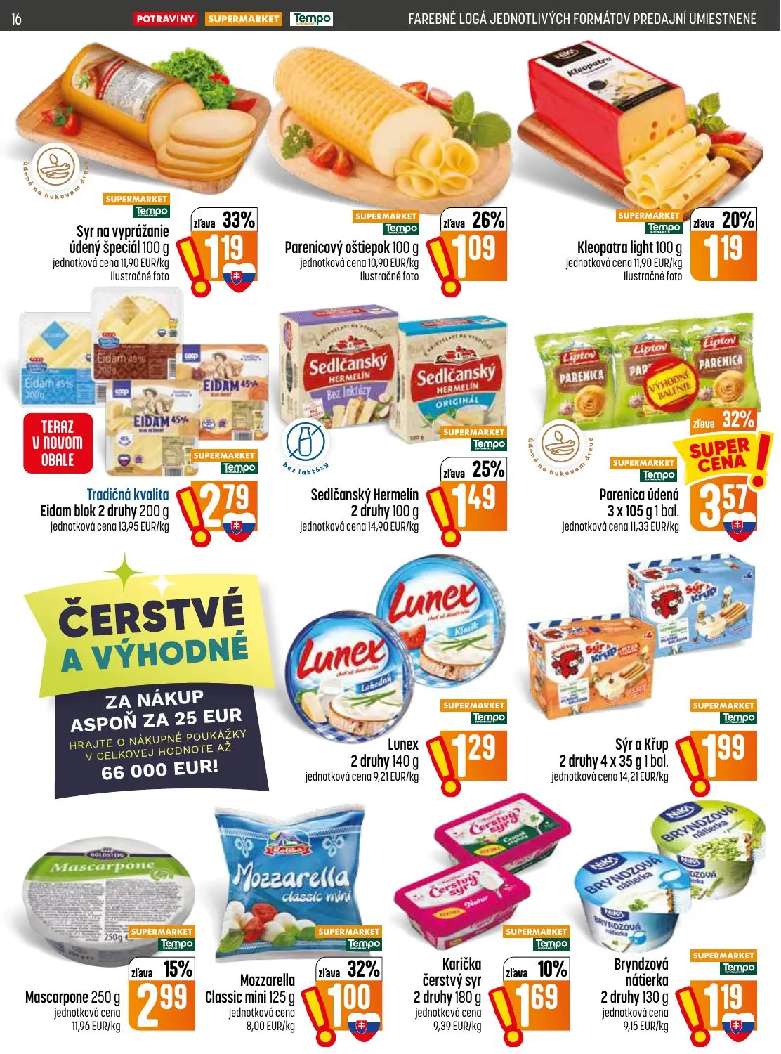 Coop Jednota leták, strana 16 z 28 — Parenica údená, Syr na vyprážanie údený špeciál, Mascarpone