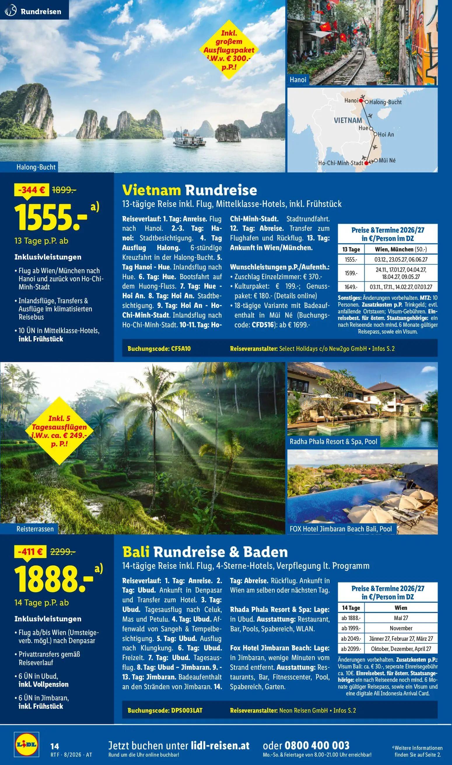 Lidl Prospekt, Seite 14 von 20 — Bali Rundreise & Baden, Vietnam Rundreise