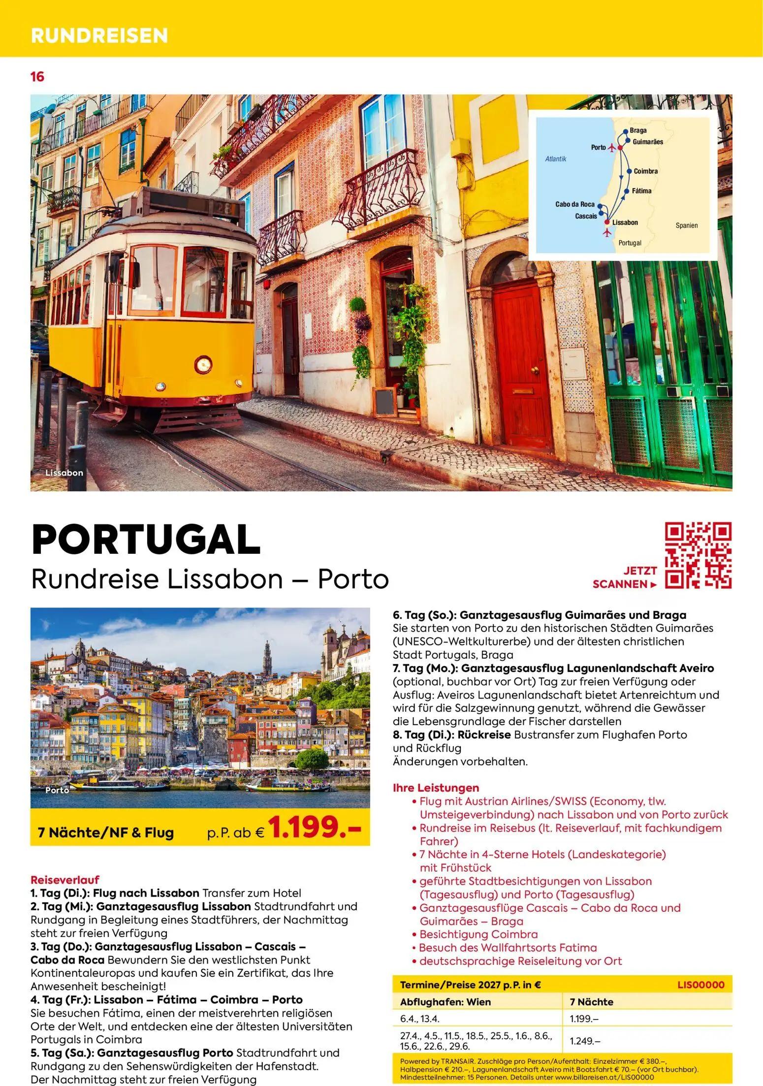 Billa Prospekt, Seite 16 von 16 — Rundreise Lissabon - Porto, 7 Nächte, 7 Nächte