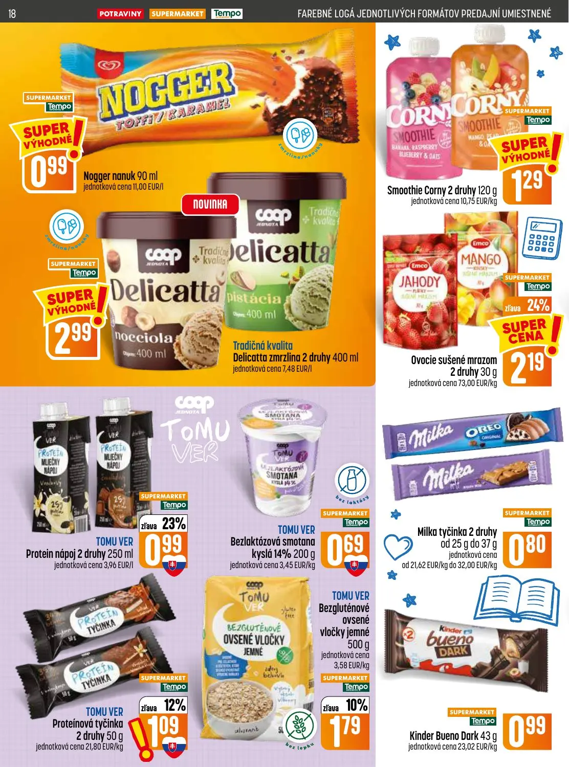 Coop Jednota leták, strana 18 z 28 — Ovocie sušené mrazom, Protein nápoj, Bezgluténové ovsené vločky jemné