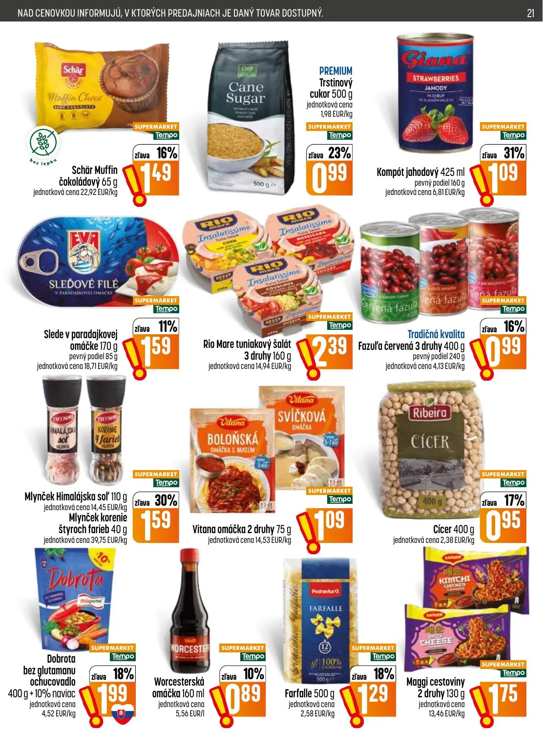 Coop Jednota leták, strana 21 z 28 — Mlynček Himalájska soľ, Mlynček korenie štyroch farieb, Kompót jahodový