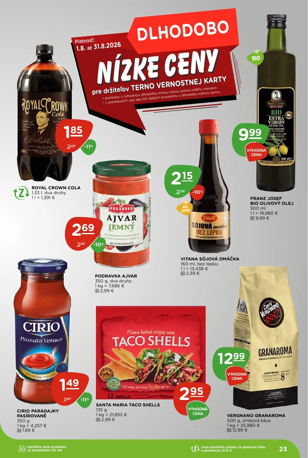 Terno leták, strana 23 z 29 — PODRAVKA AJVAR, ROYAL CROWN COLA, VITANA SÓJOVÁ OMÁČKA