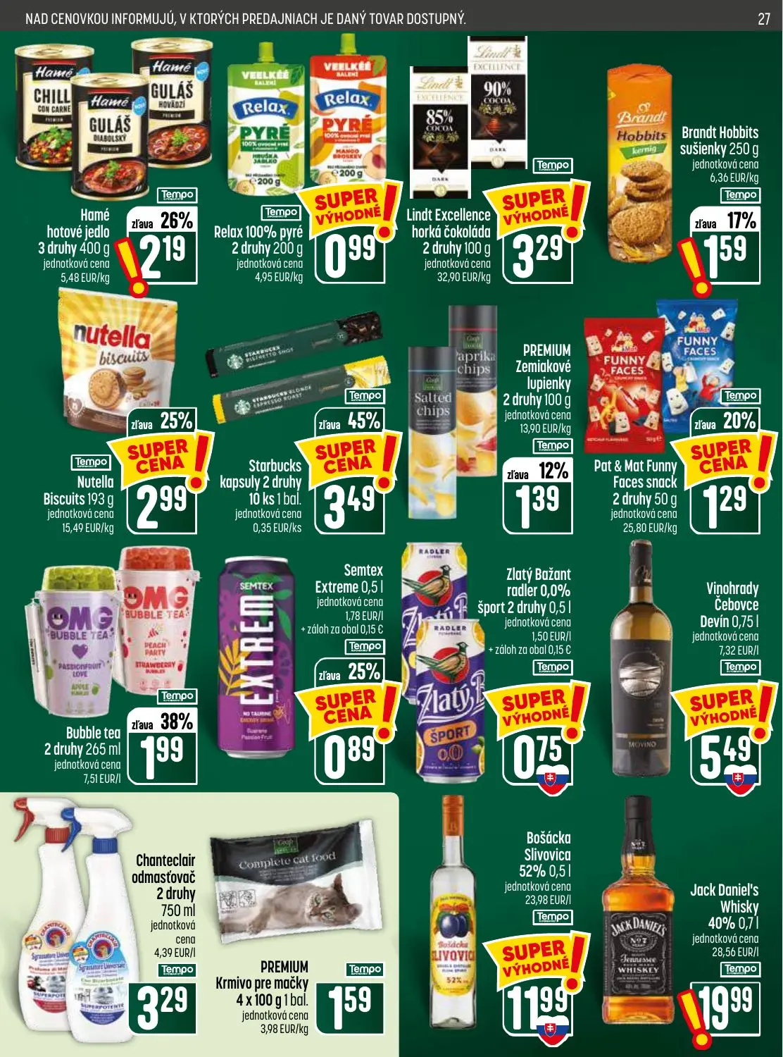 Coop Jednota leták, strana 27 z 28 — Starbucks kapsuly, Bubble tea, Nutella Biscuits