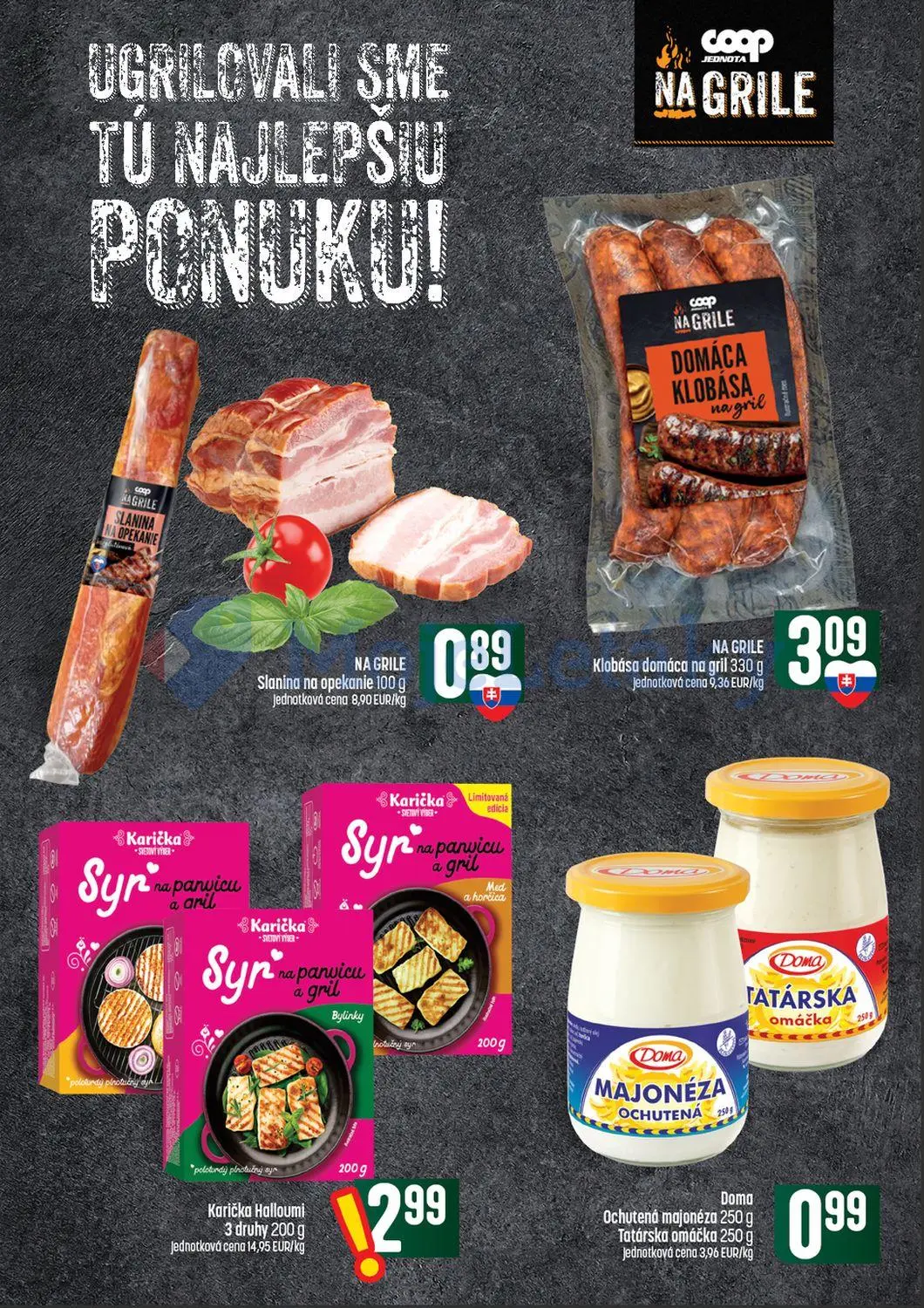 Coop Tempo leták, strana 27 z 64 — Slanina na opekanie, Klobása domáca na gril, Karička Halloumi