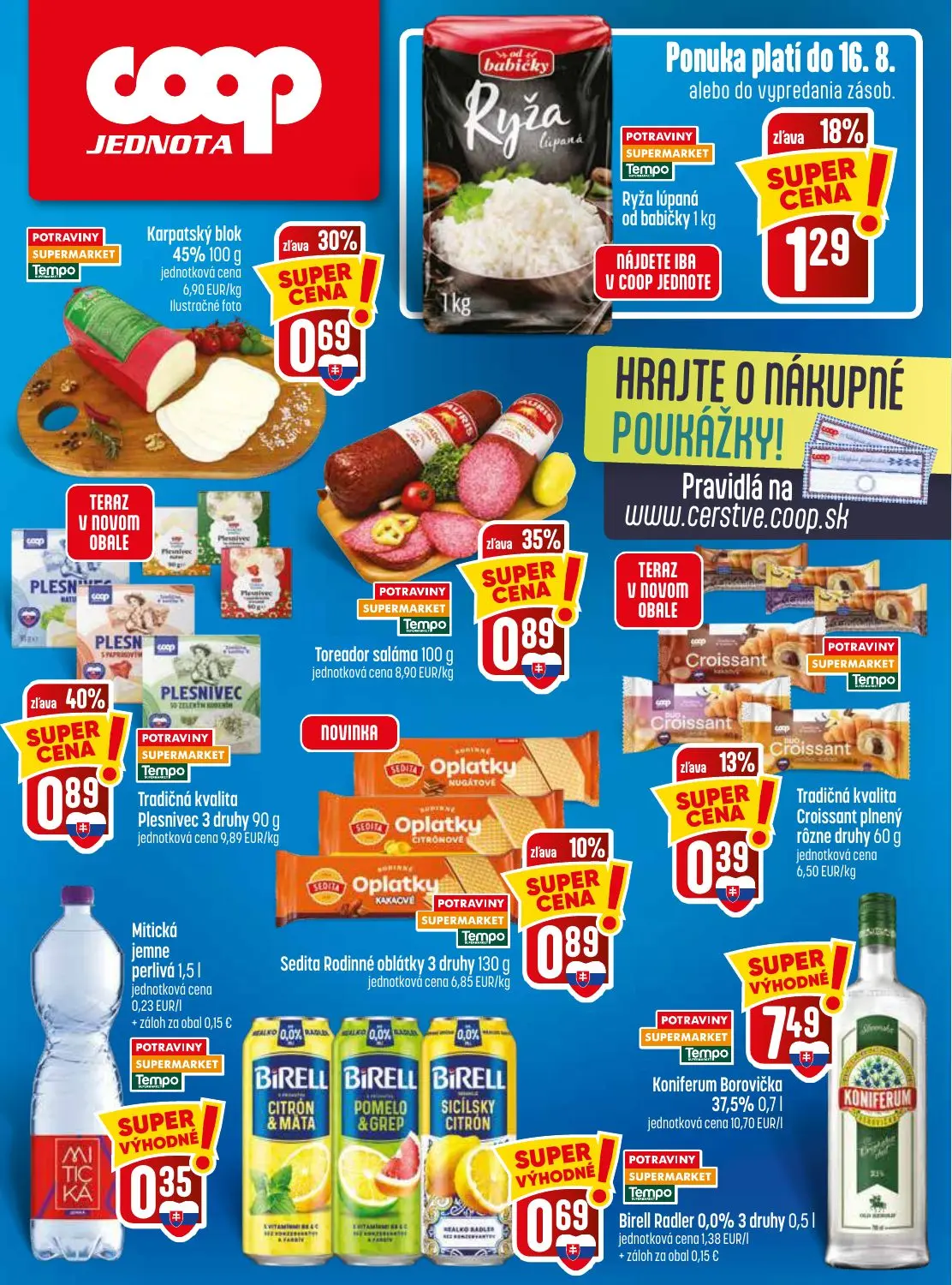 Coop Jednota leták, strana 28 z 28 — Tradičná kvalita Plesnivec 3 druhy, Toreador saláma, Karpatský blok