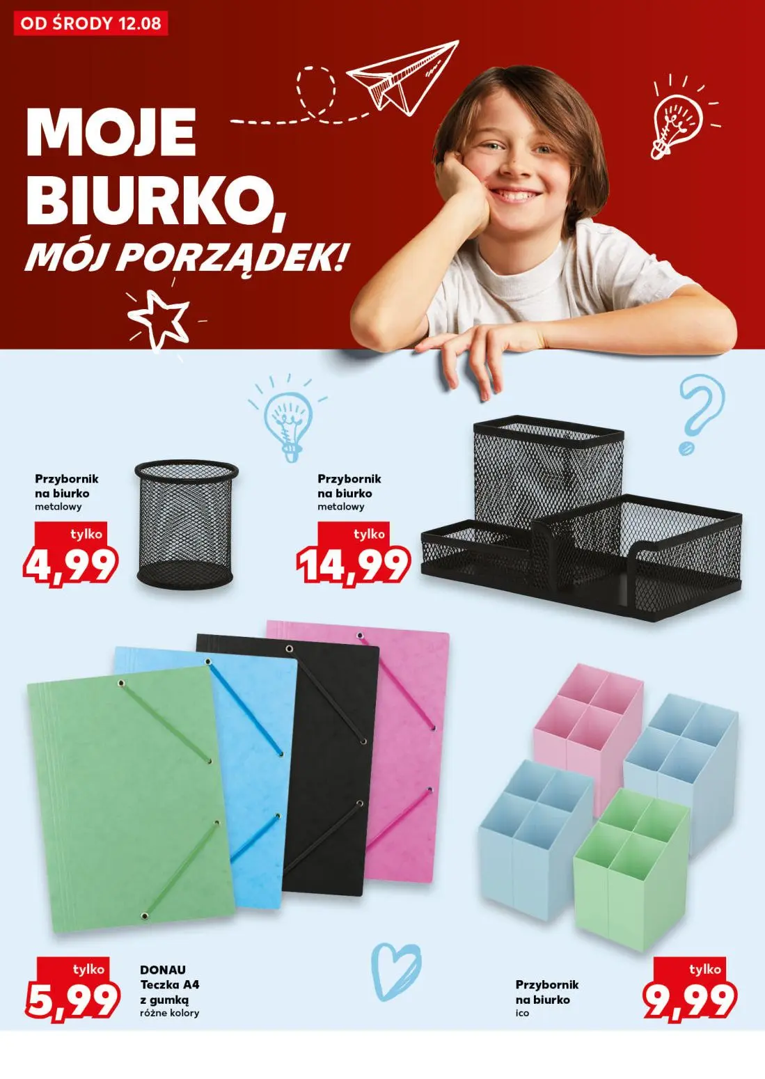 Kaufland gazetka, strona 30 z 40 — Przybornik na biurko metalowy, Przybornik na biurko metalowy, DONAU Teczka A4 z gumką róż…