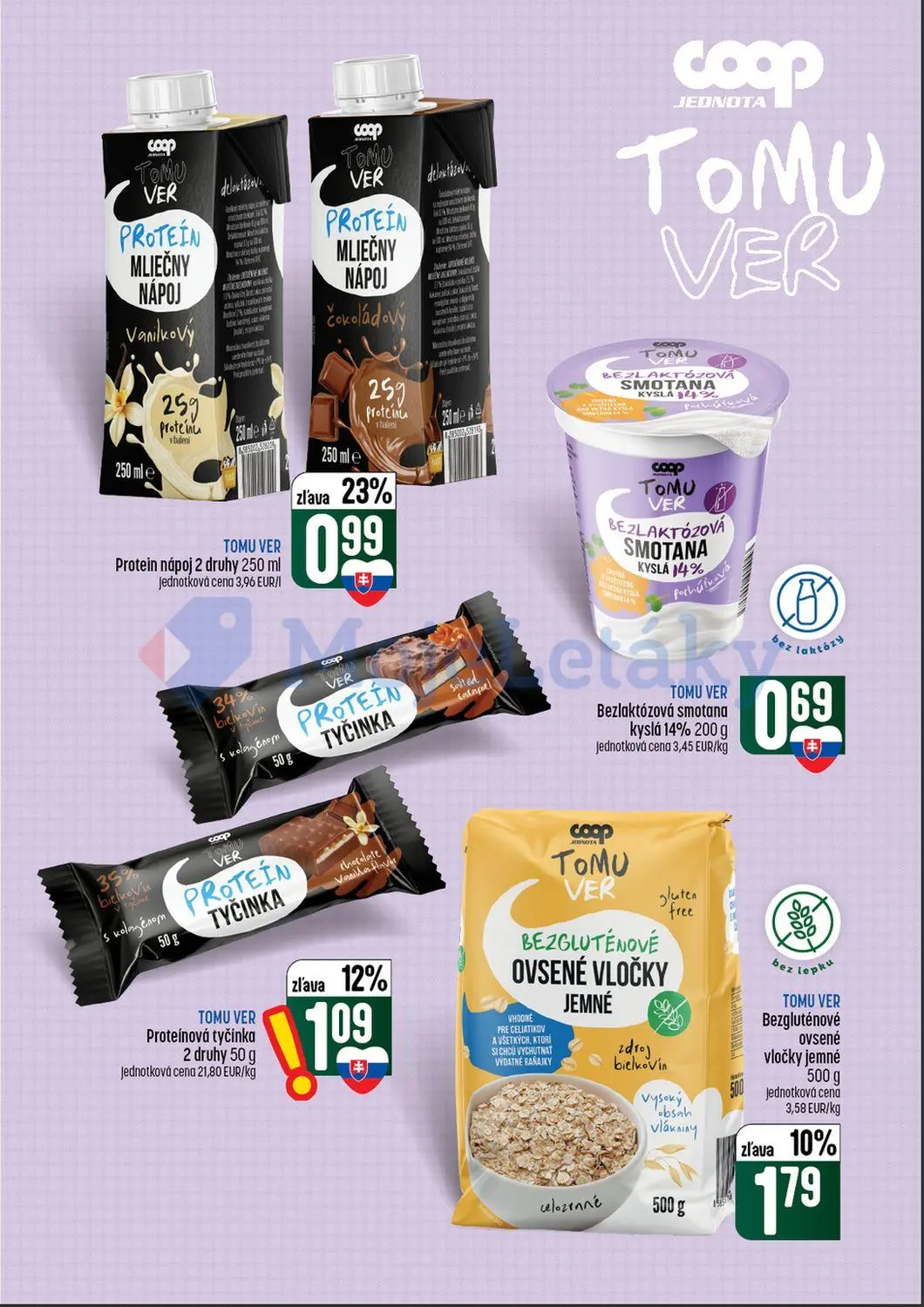 Coop Tempo leták, strana 31 z 64 — TOMU VER Protein nápoj 2 druhy, TOMU VER Bezgluténové ovsené vločky jemné, TOMU VER Prote…