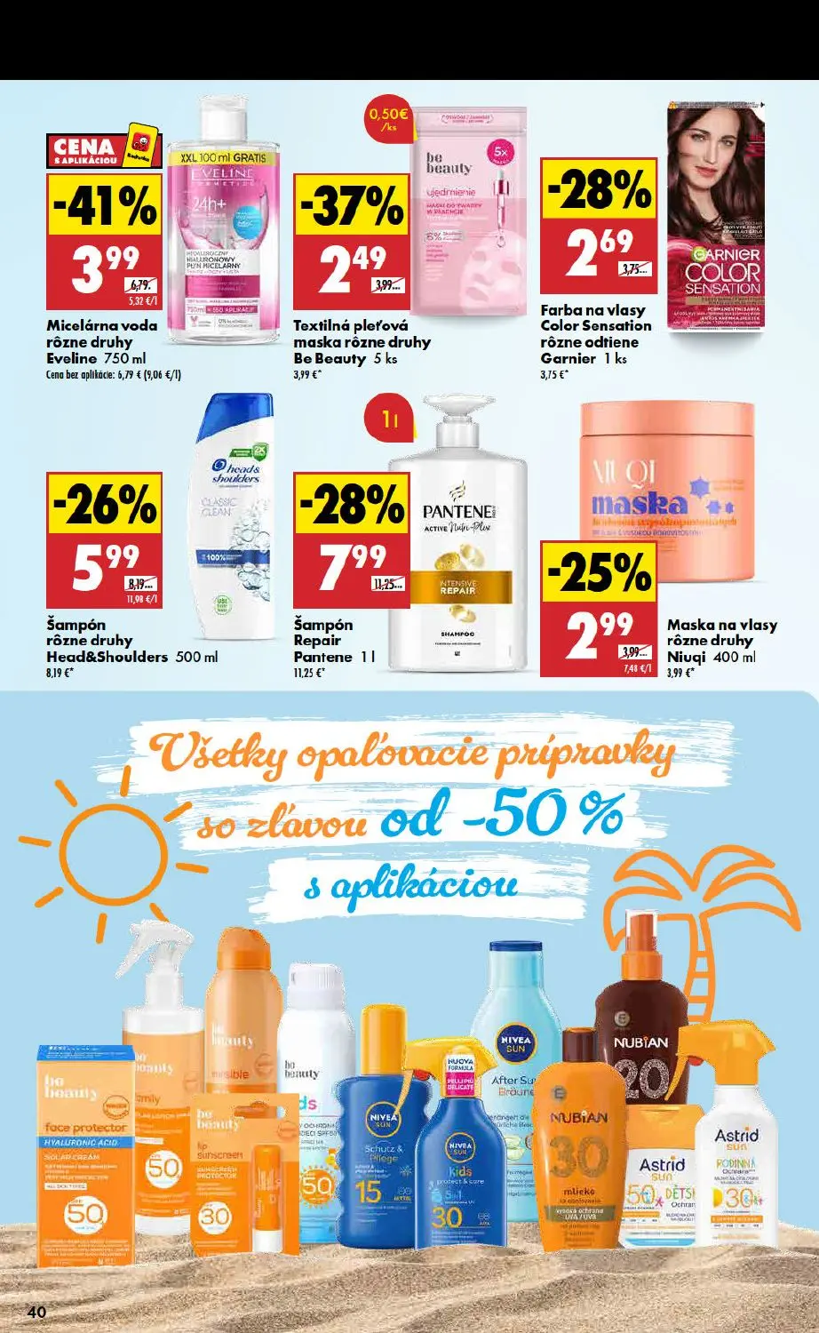 Biedronka leták, strana 40 z 48 — Šampón Repair Pantene 1 l, Micelárna voda rôzne druhy Eveline 750 ml, Šampón rôzne druhy H…