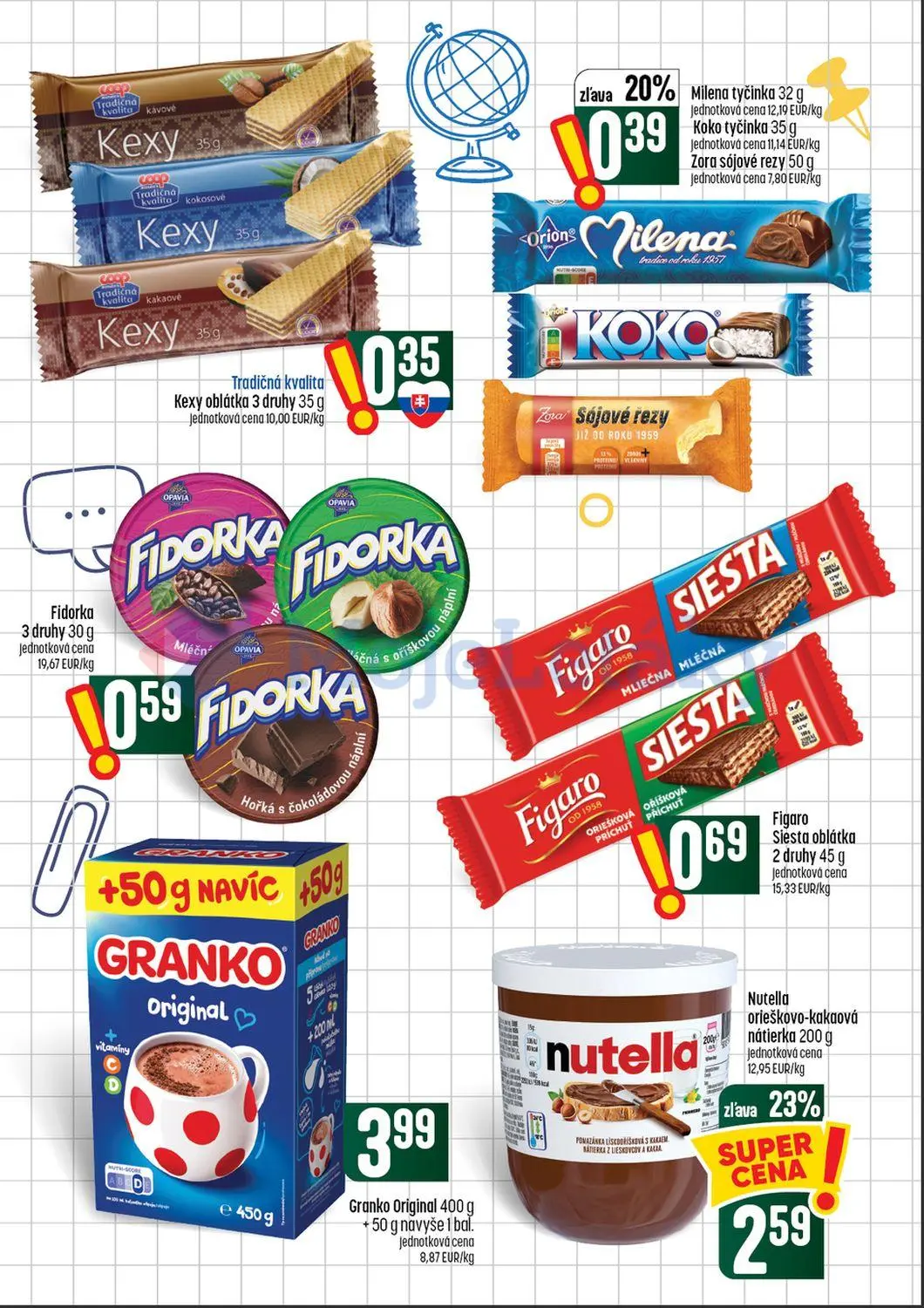 Coop Tempo leták, strana 39 z 64 — Nutella orieškovo-kakaová nátierka, Milena tyčinka, Koko tyčinka