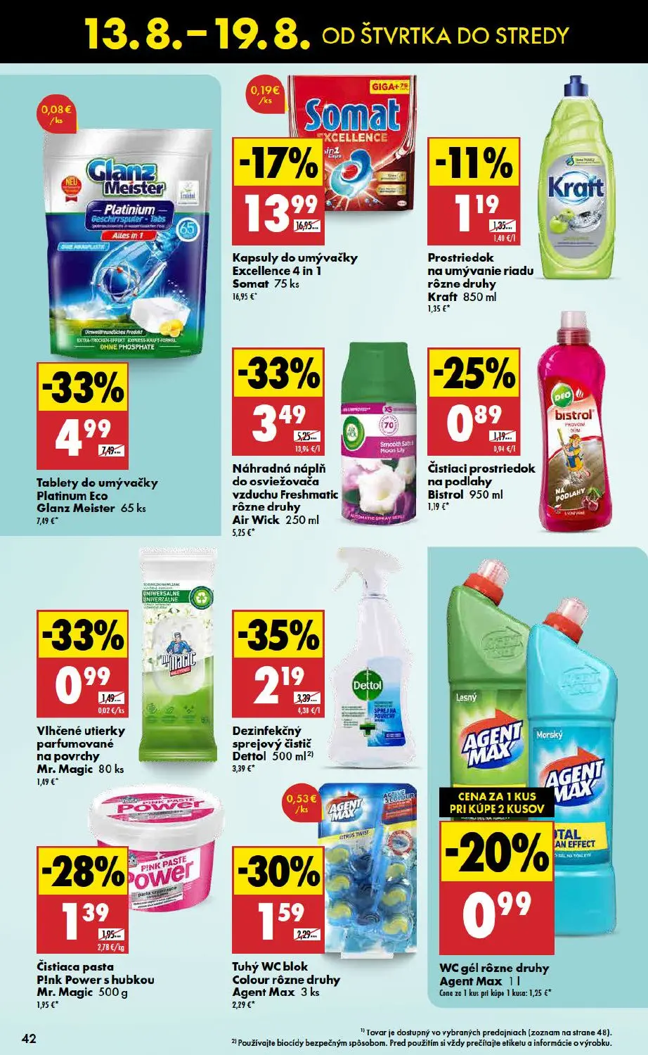 Biedronka leták, strana 42 z 48 — Kapsuly do umývačky Excellence 4 in 1 Somat, Tablety do umývačky Platinum Eco Glanz Meiste…