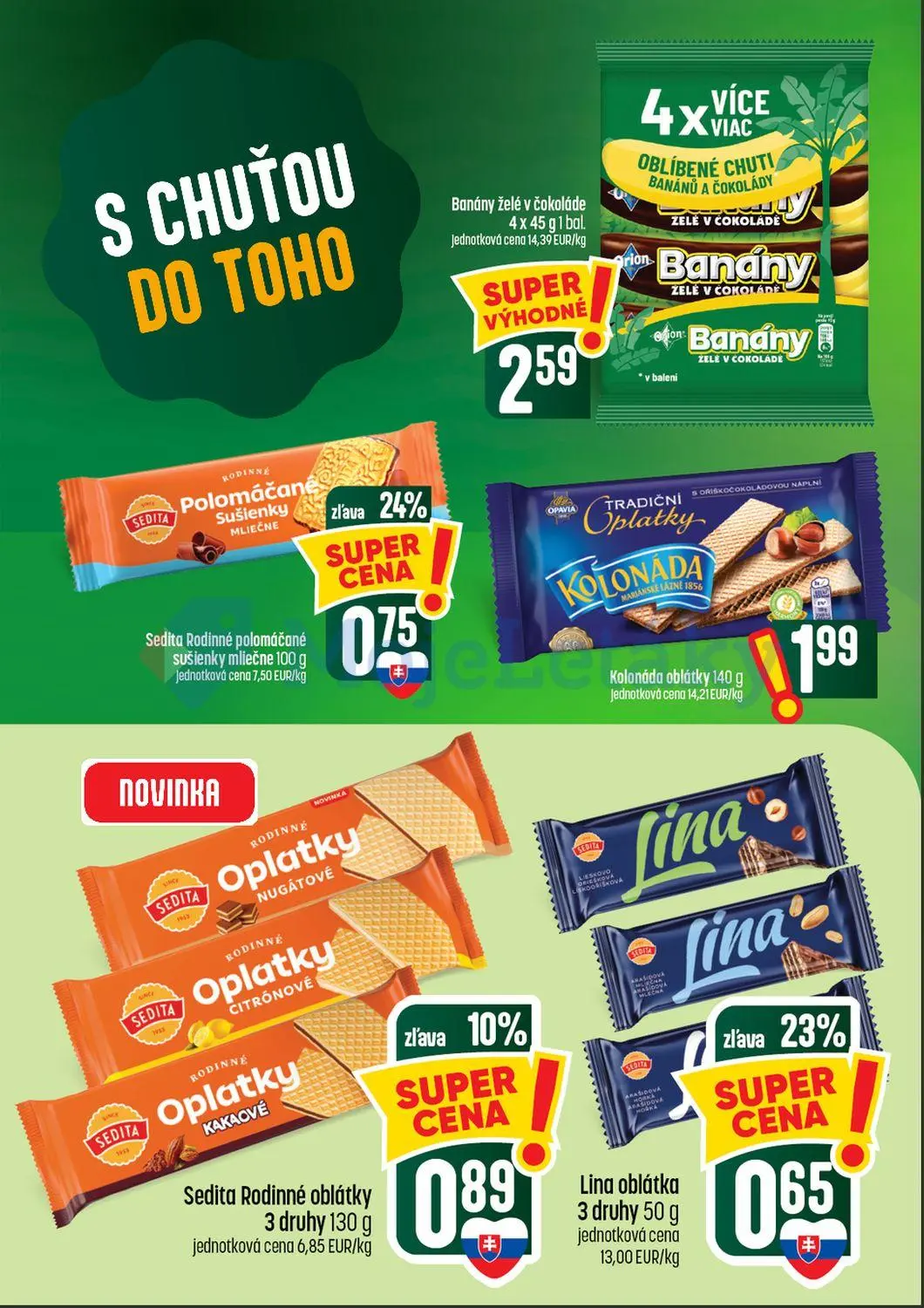 Coop Tempo leták, strana 42 z 64 — Sedita Rodinné polomáčané sušienky mliečne, Lina oblátka, Sedita Rodinné oblátky