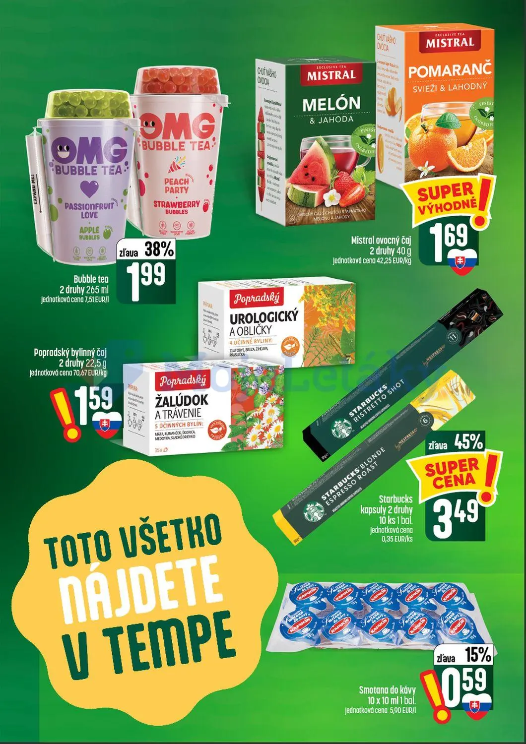 Coop Tempo leták, strana 46 z 64 — Starbucks kapsuly, Bubble tea, Smotana do kávy