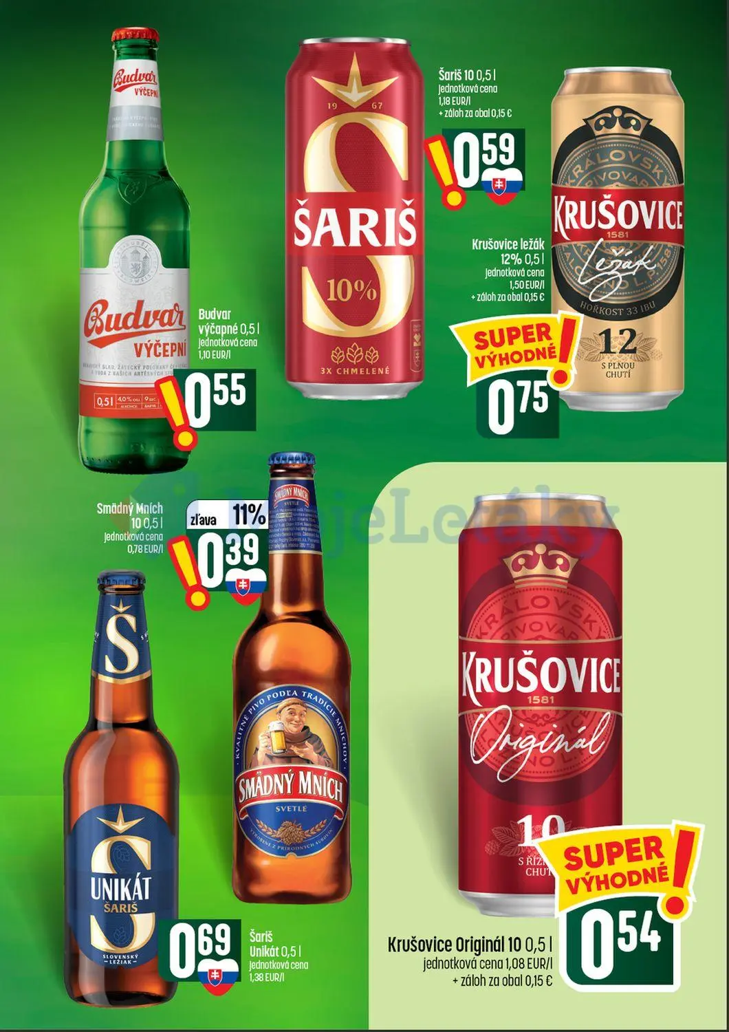Coop Tempo leták, strana 53 z 64 — Smädný Mních 10, Budvar výčapné, Šariš 10