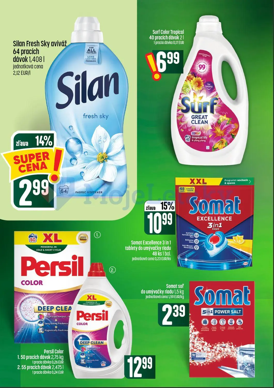 Coop Tempo leták, strana 58 z 64 — Somat Excellence 3 in 1 tablety do umývačky riadu, Silan Fresh Sky aviváž, Surf Color Tro…