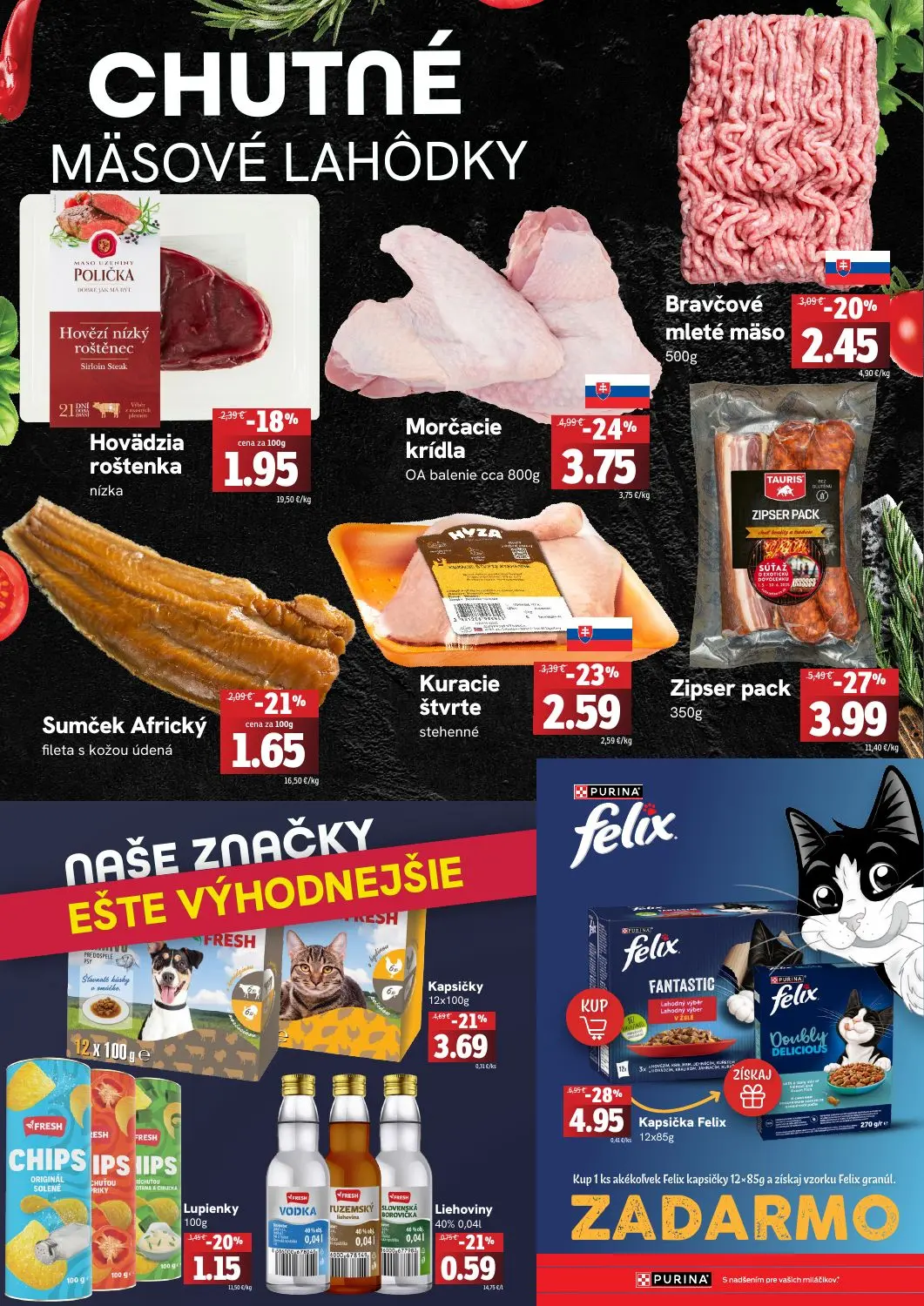 Fresh leták, strana 2 z 4 — Kapsička Felix, Zipser pack, Morčacie krídla