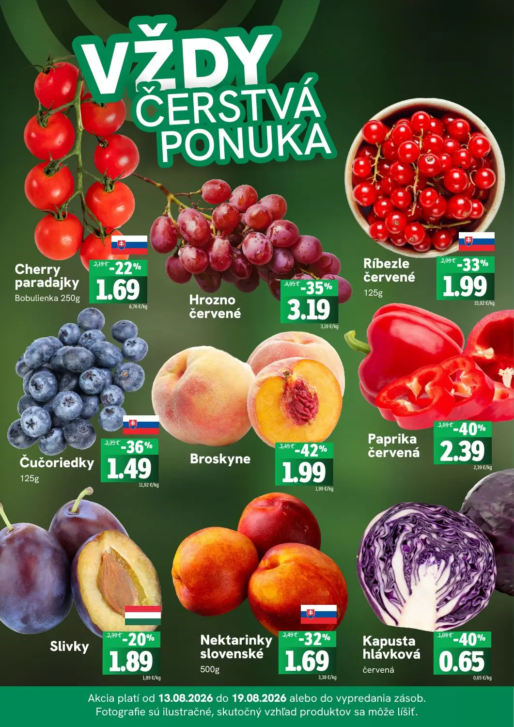 Fresh leták, strana 3 z 4 — Hrozno červené, Paprika červená, Broskyne