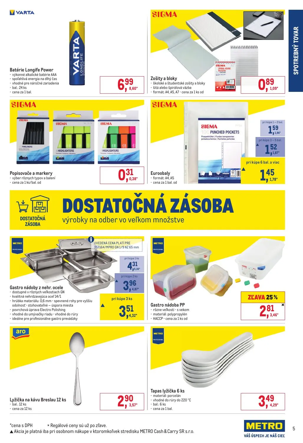 Metro leták, strana 5 z 6 — Gastro nádoba PP, Gastro nádoby z nehr. ocele, Euroobaly