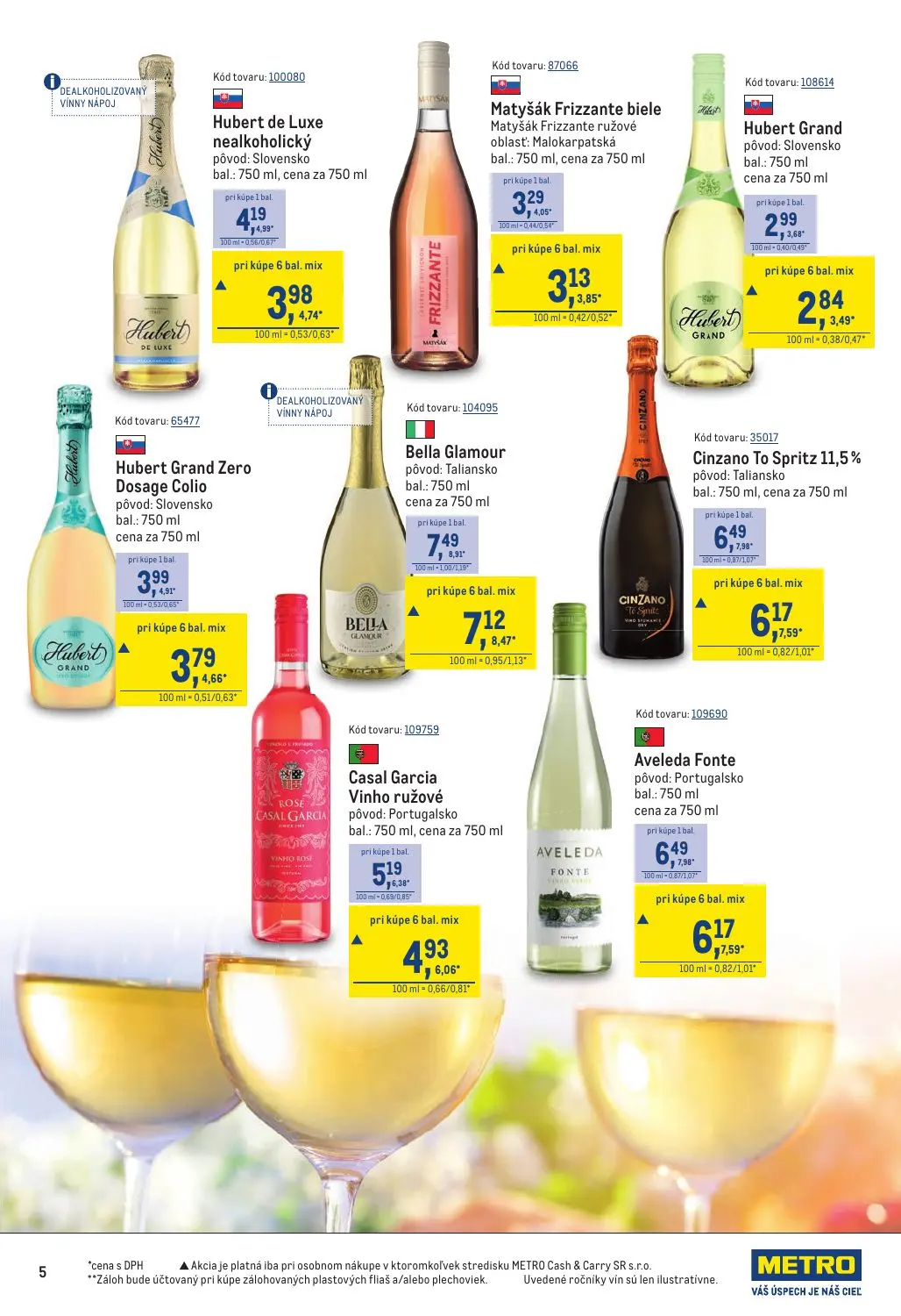 Metro leták, strana 5 z 40 — Cinzano To Spritz 11,5%, Aveleda Fonte, Bella Glamour