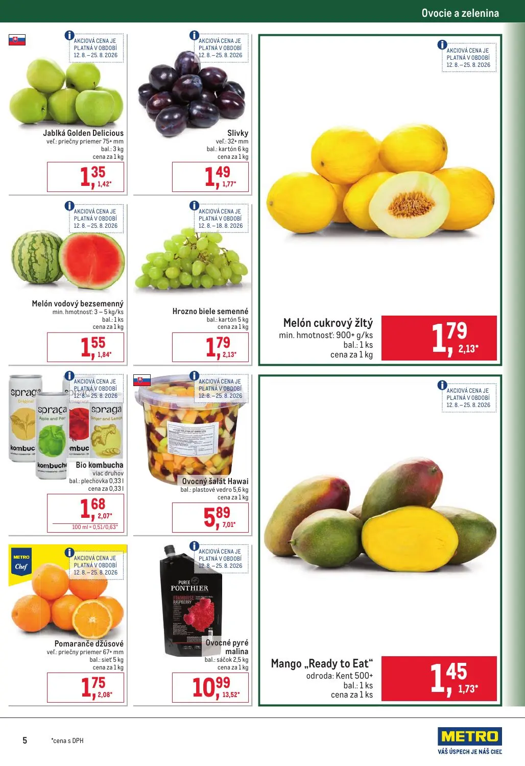 Metro leták, strana 5 z 32 — Jablká Golden Delicious, Slivky, Melón cukrový žltý