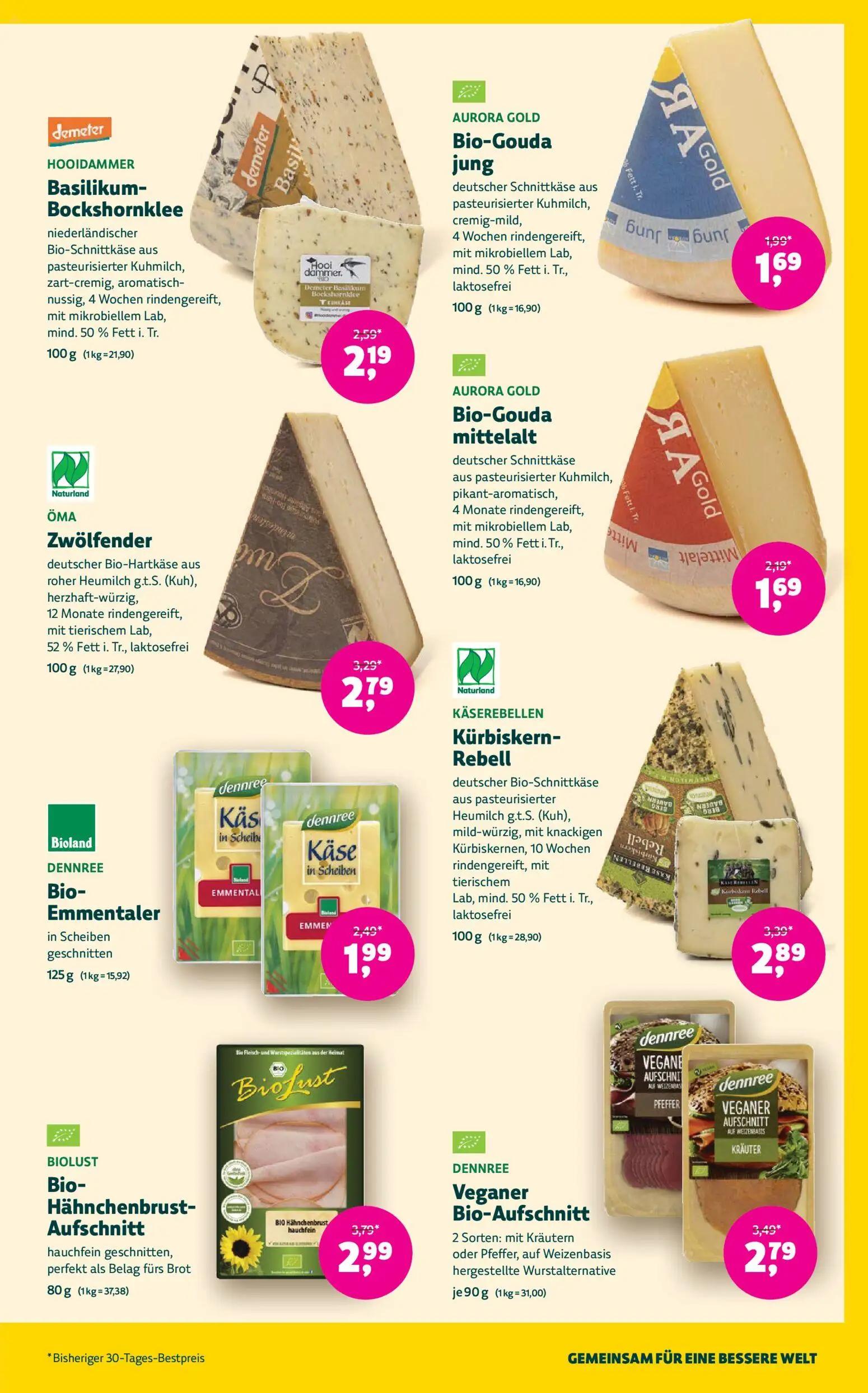 Denns BioMarkt Prospekt, Seite 7 von 14 — Bio-Hähnchenbrust-Aufschnitt, Veganer Bio-Aufschnitt, Zwölfender
