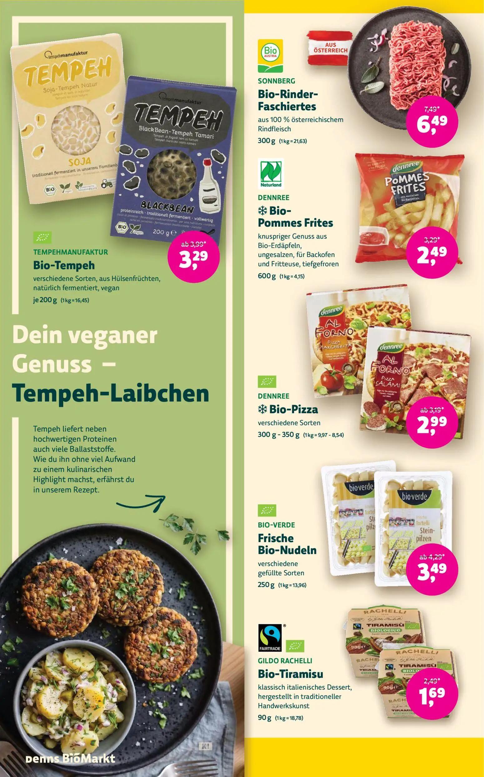 Denns BioMarkt Prospekt, Seite 8 von 14 — Bio-Rinder-Faschiertes, Bio-Pommes Frites, Frische Bio-Nudeln