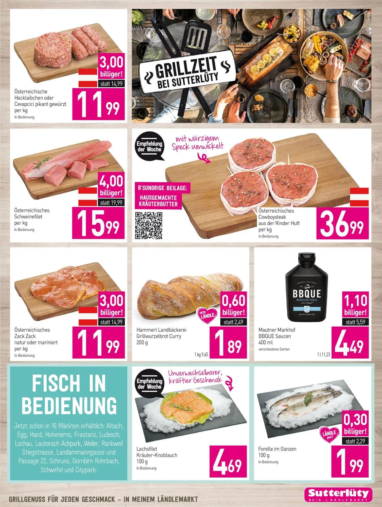 Sutterlüty Prospekt, Seite 9 von 20 — Österreichisches Schweinefilet, Österreichische Hacklaibchen oder Cevapcici pikant gew…