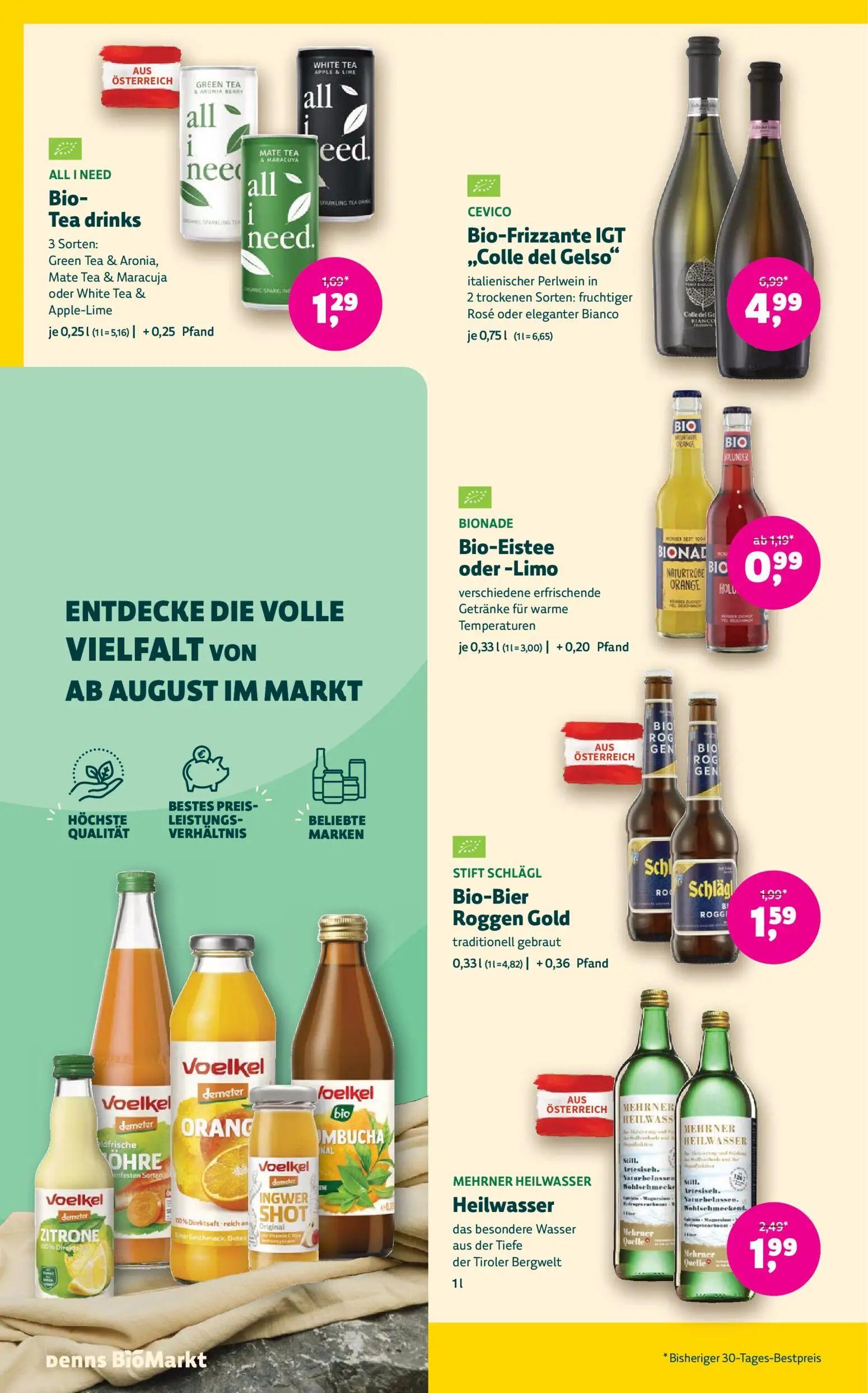 Denns BioMarkt Prospekt, Seite 12 von 14 — Bio-Frizzante IGT „Colle del Gelso", Heilwasser, Bio-Tea drinks
