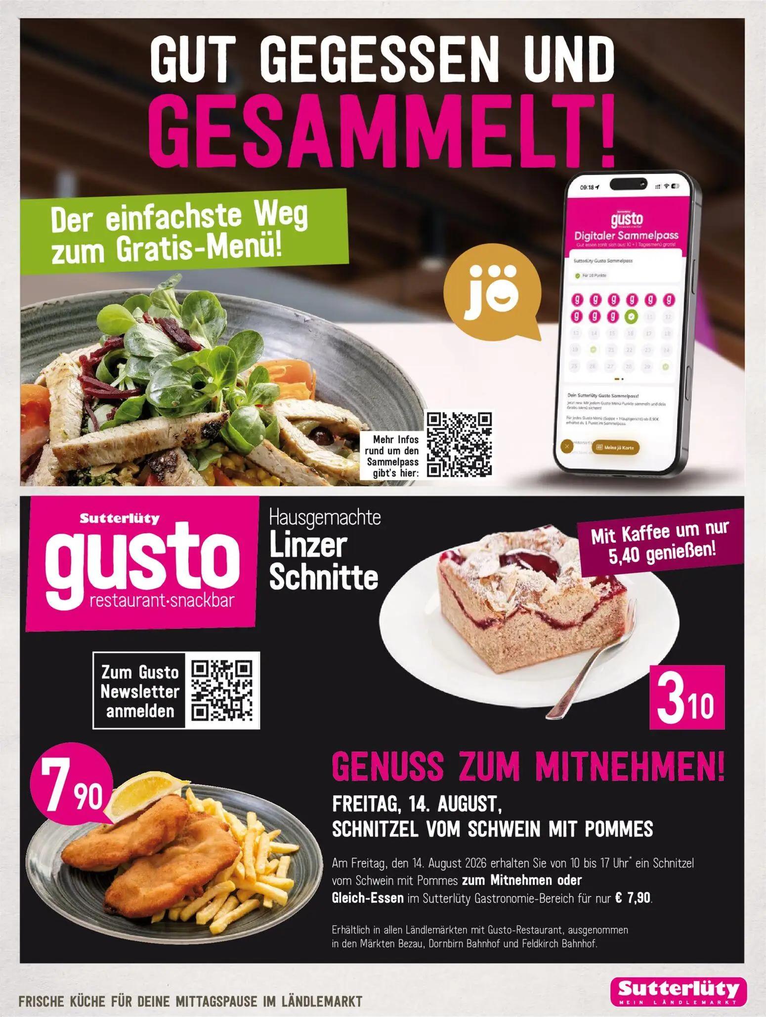 Sutterlüty Prospekt, Seite 15 von 20 — Hausgemachte Linzer Schnitte, Linzer Schnitte Mit Kaffee, SCHNITZEL VOM SCHWEIN MIT P…