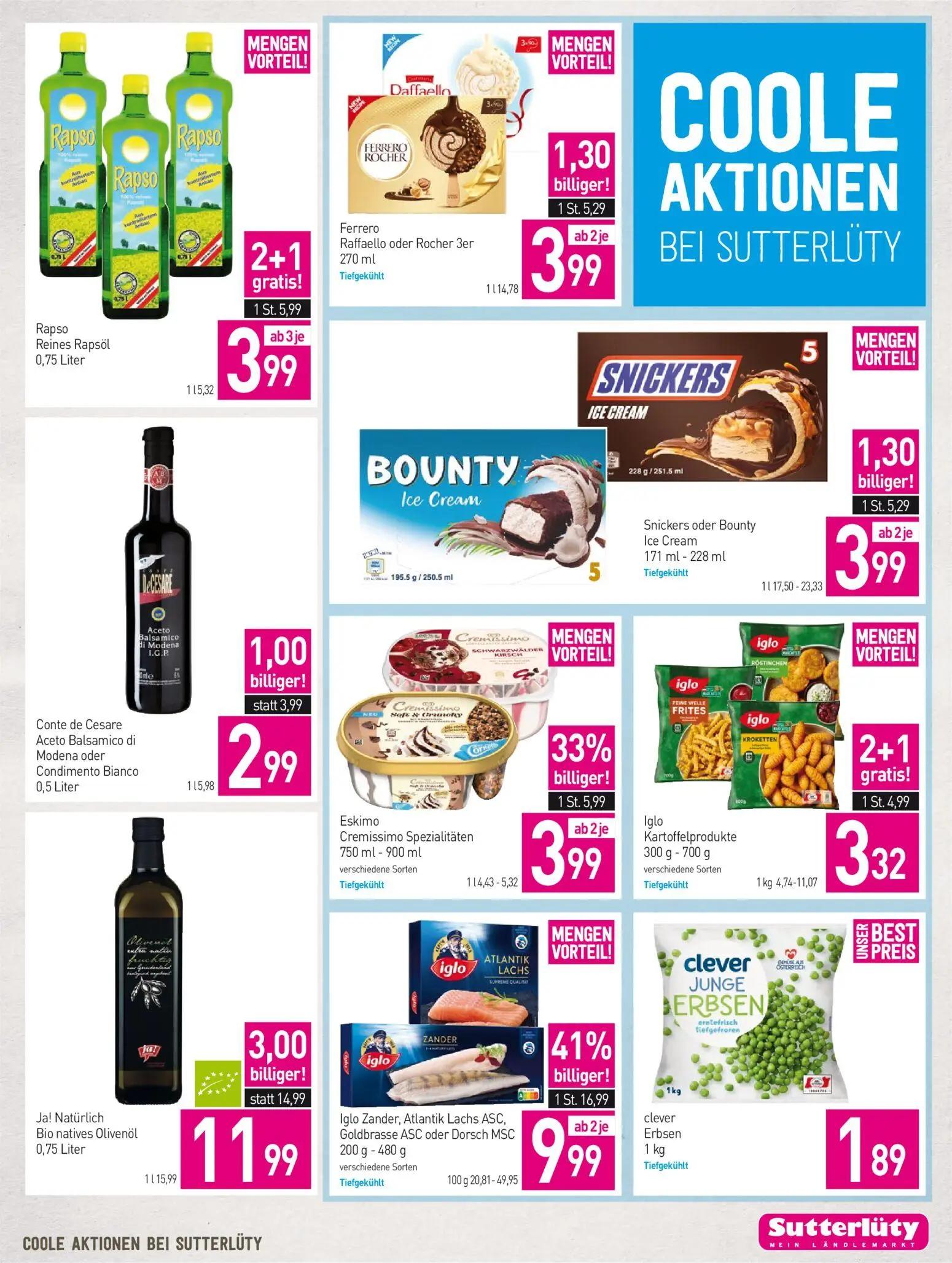 Sutterlüty Prospekt, Seite 17 von 20 — Iglo Zander, Atlantik Lachs ASC, Goldbrasse ASC oder Dorsch MSC, Ja! Natürlich Bio na…