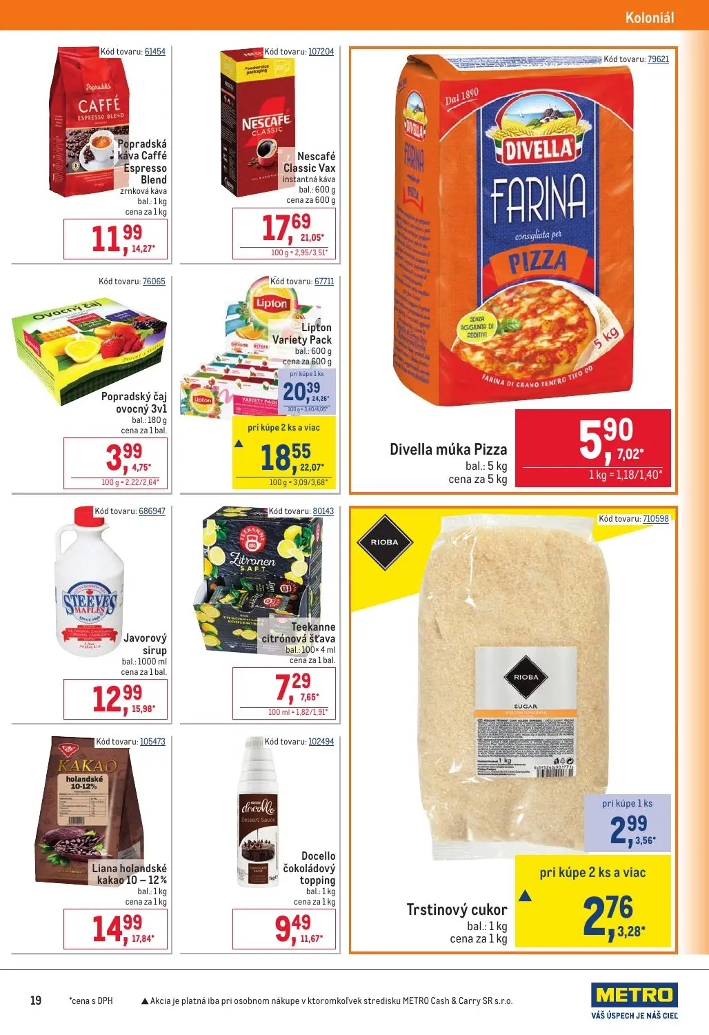 Metro leták, strana 19 z 32 — Lipton Variety Pack, Trstinový cukor, Popradská káva Caffé Espresso Blend