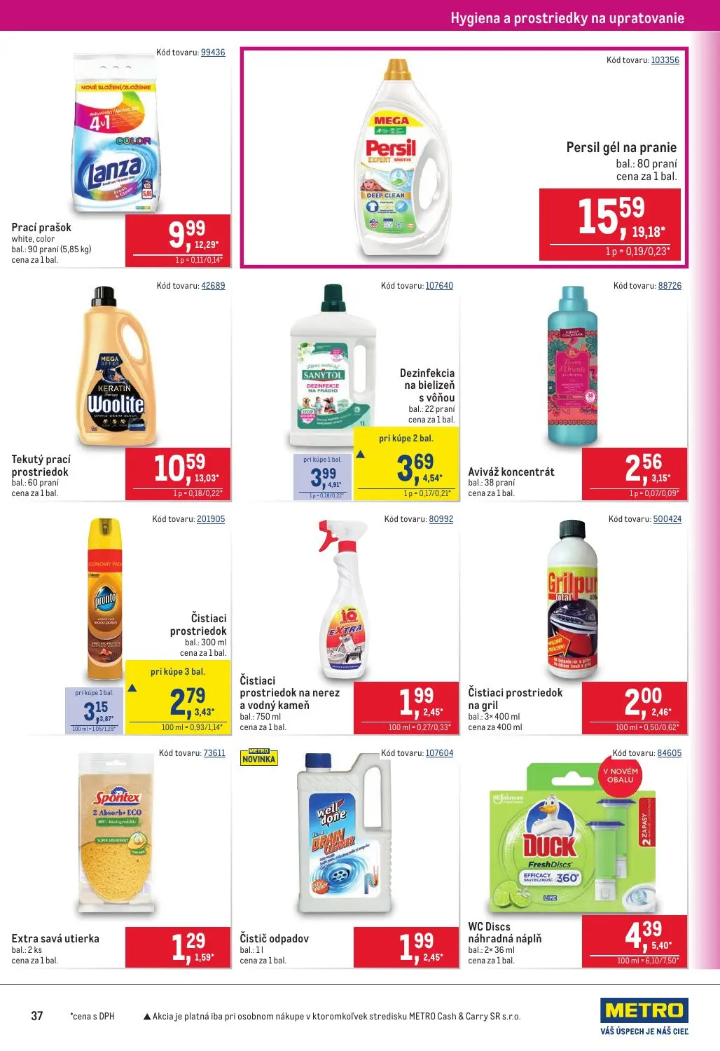 Metro leták, strana 37 z 40 — Persil gél na pranie, Tekutý prací prostriedok, Prací prašok