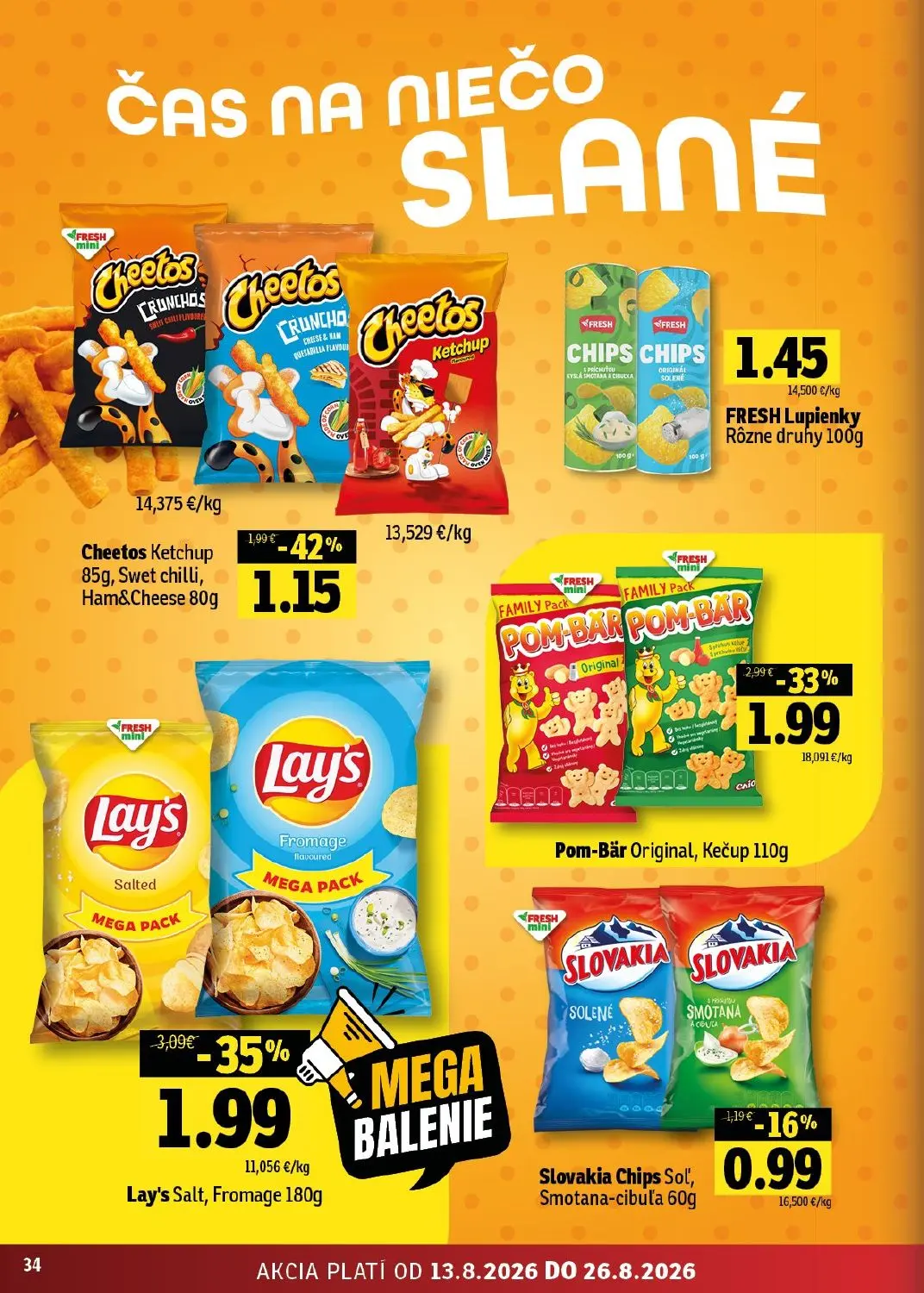 Fresh východ leták, strana 34 z 54 — Lay's Salt, Fromage, Pom-Bär Original, Kečup, Cheetos Ketchup