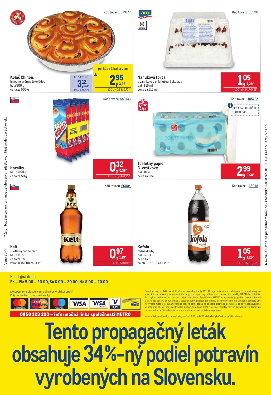 Metro leták, strana 40 z 40 — Koláč Chinois, Nanuková torta, Horalky
