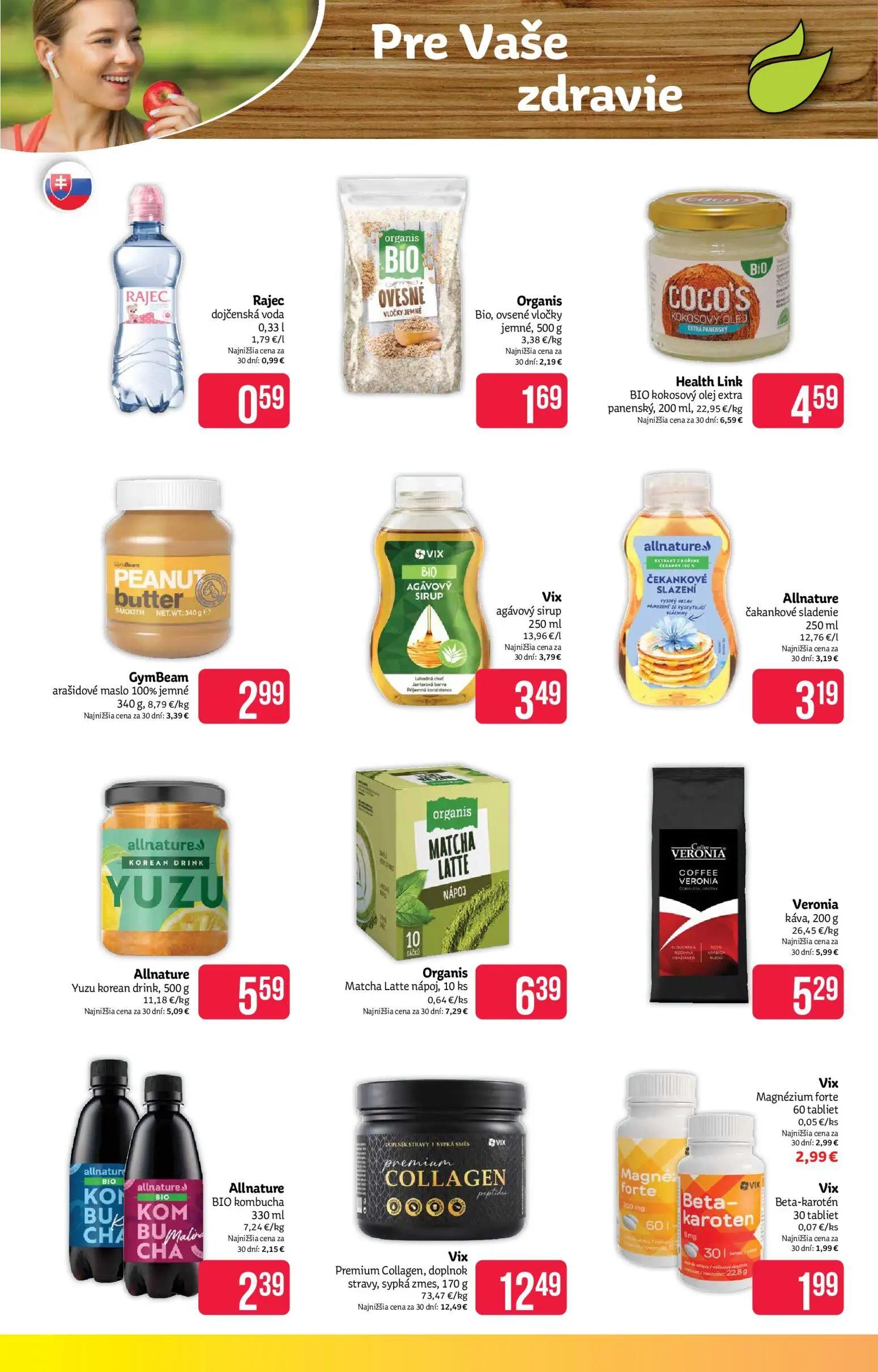 Teta Drogerie leták, strana 12 z 16 — Rajec dojčenská voda, Organis Bio, ovsené vločky jemné, Health Link BIO kokosový olej …