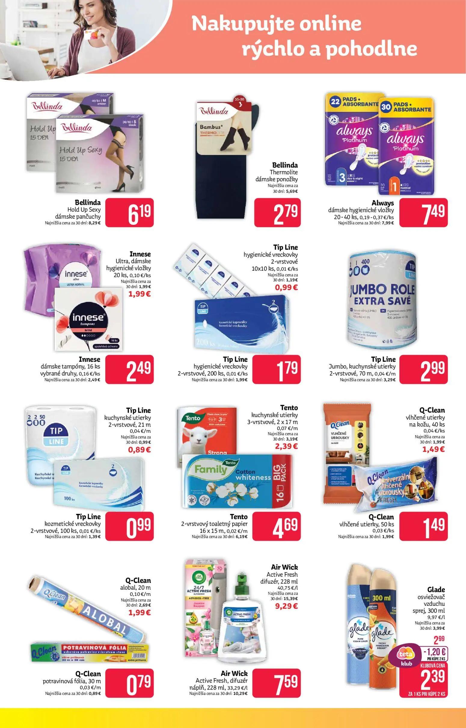 Teta Drogerie leták, strana 14 z 16 — Air Wick Active Fresh difuzér, Bellinda Thermolite dámske ponožky, Air Wick Active Fre…