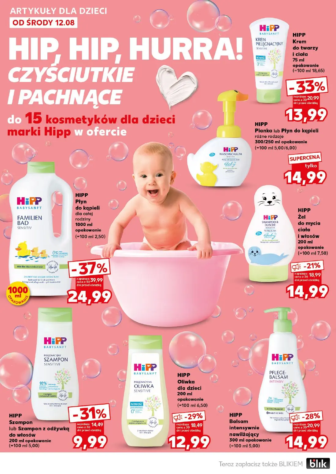 Kaufland gazetka, strona 22 z 26 — HIPP Płyn do kąpieli dla całej rodziny, HIPP Krem do twarzy i ciała, HIPP Oliwka dla dzie…