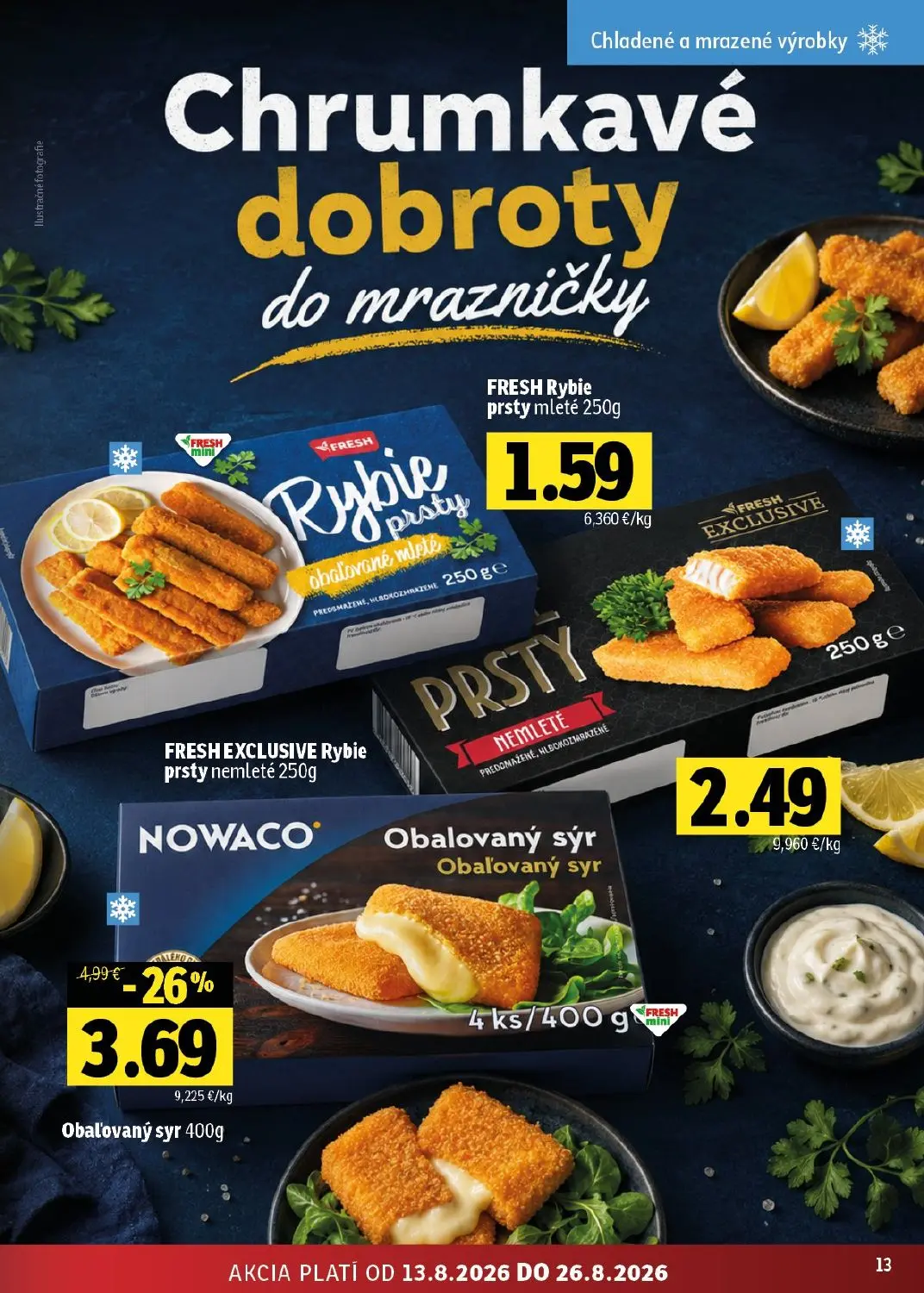 Fresh - západ leták, strana 13 z 48 — Obalovaný syr, Rybie prsty mleté, Rybie prsty nemleté