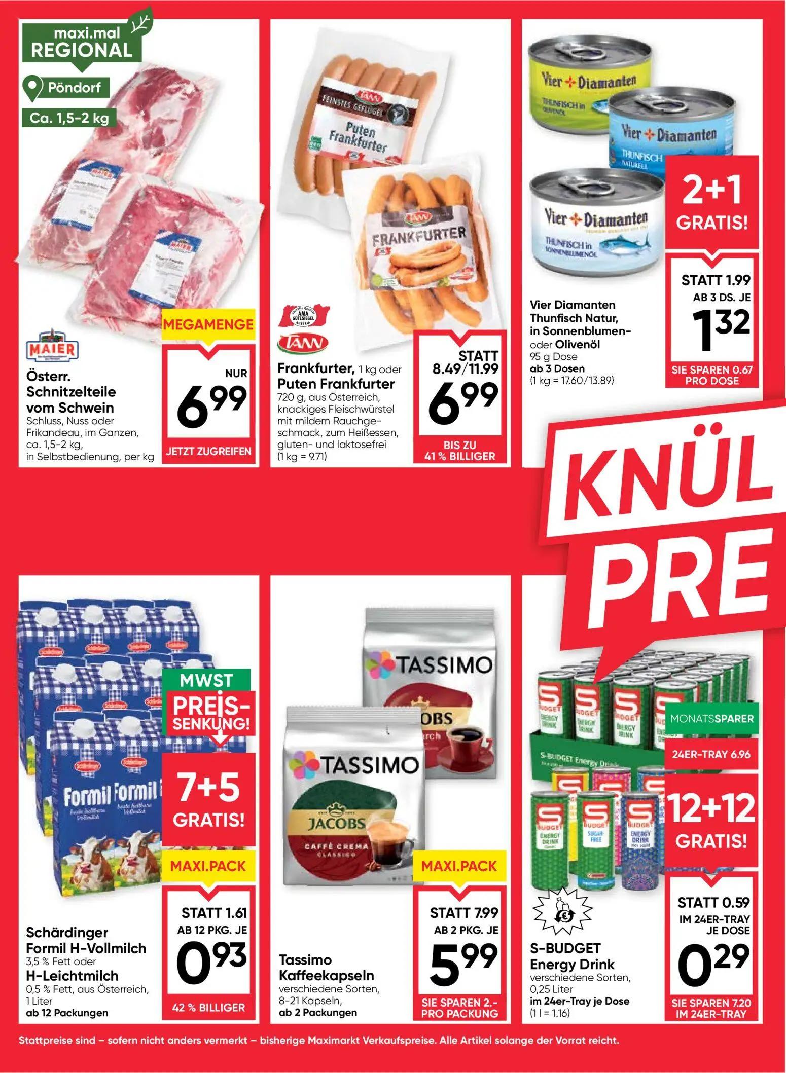Maximarkt Prospekt, Seite 2 von 24 — Tassimo Kaffeekapseln verschiedene Sorten, Frankfurter, 1 kg oder Puten Frankfurter, Sc…