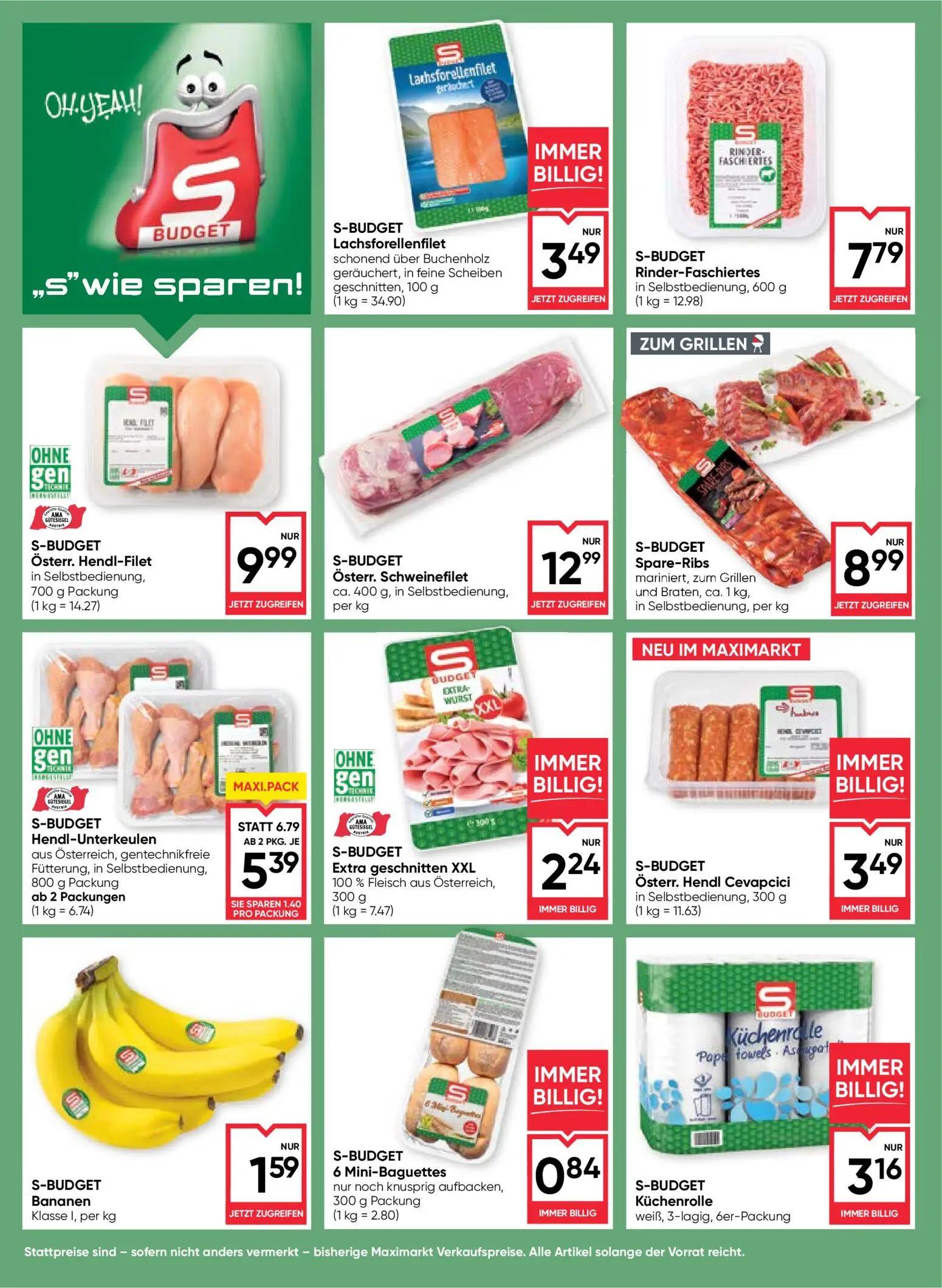 Maximarkt Prospekt, Seite 6 von 24 — Hendl-Unterkeulen, Lachsforellenfilet, Rinder-Faschiertes