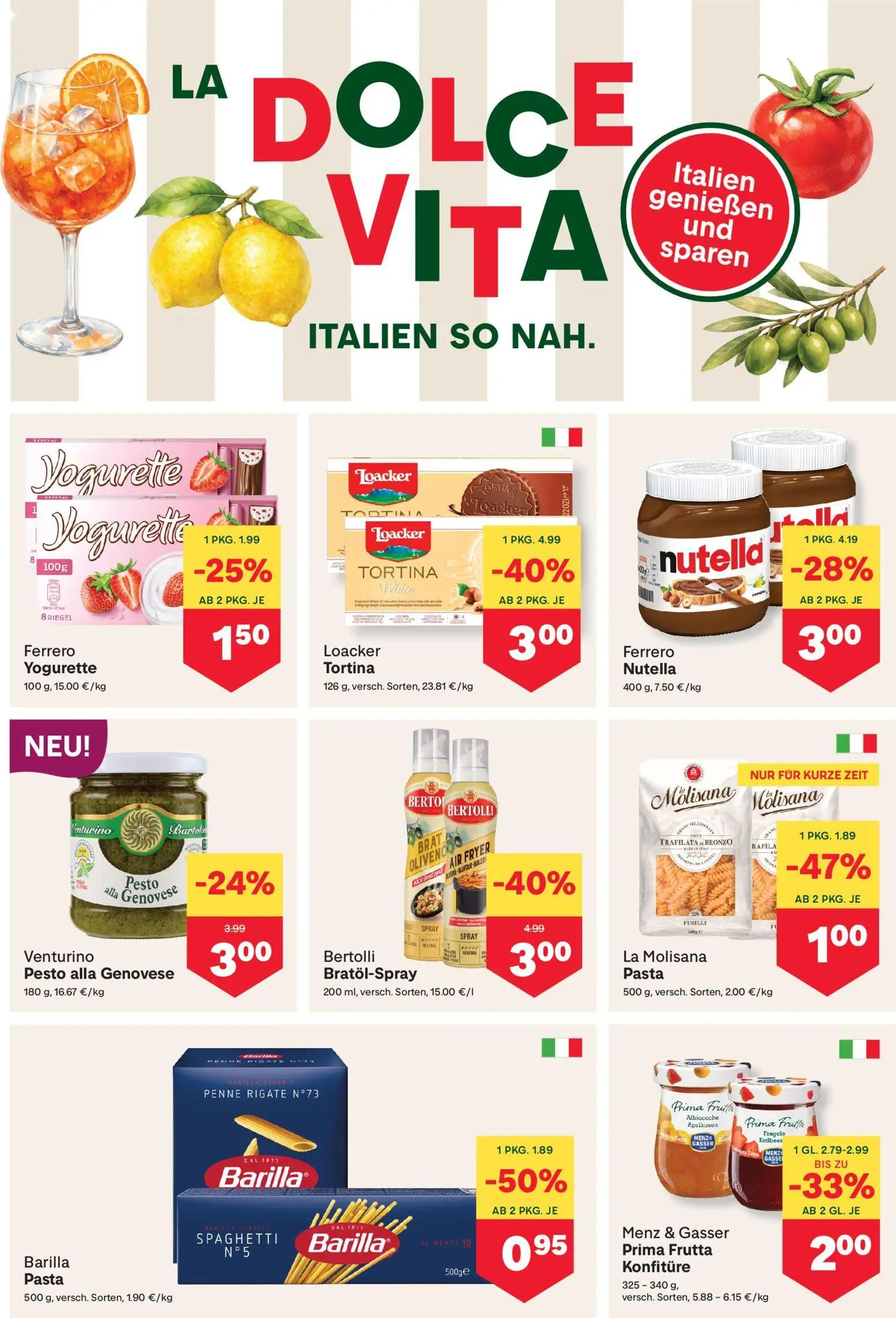 MPREIS Prospekt, Seite 6 von 16 — Loacker Tortina, Bertolli Bratöl-Spray, Ferrero Nutella