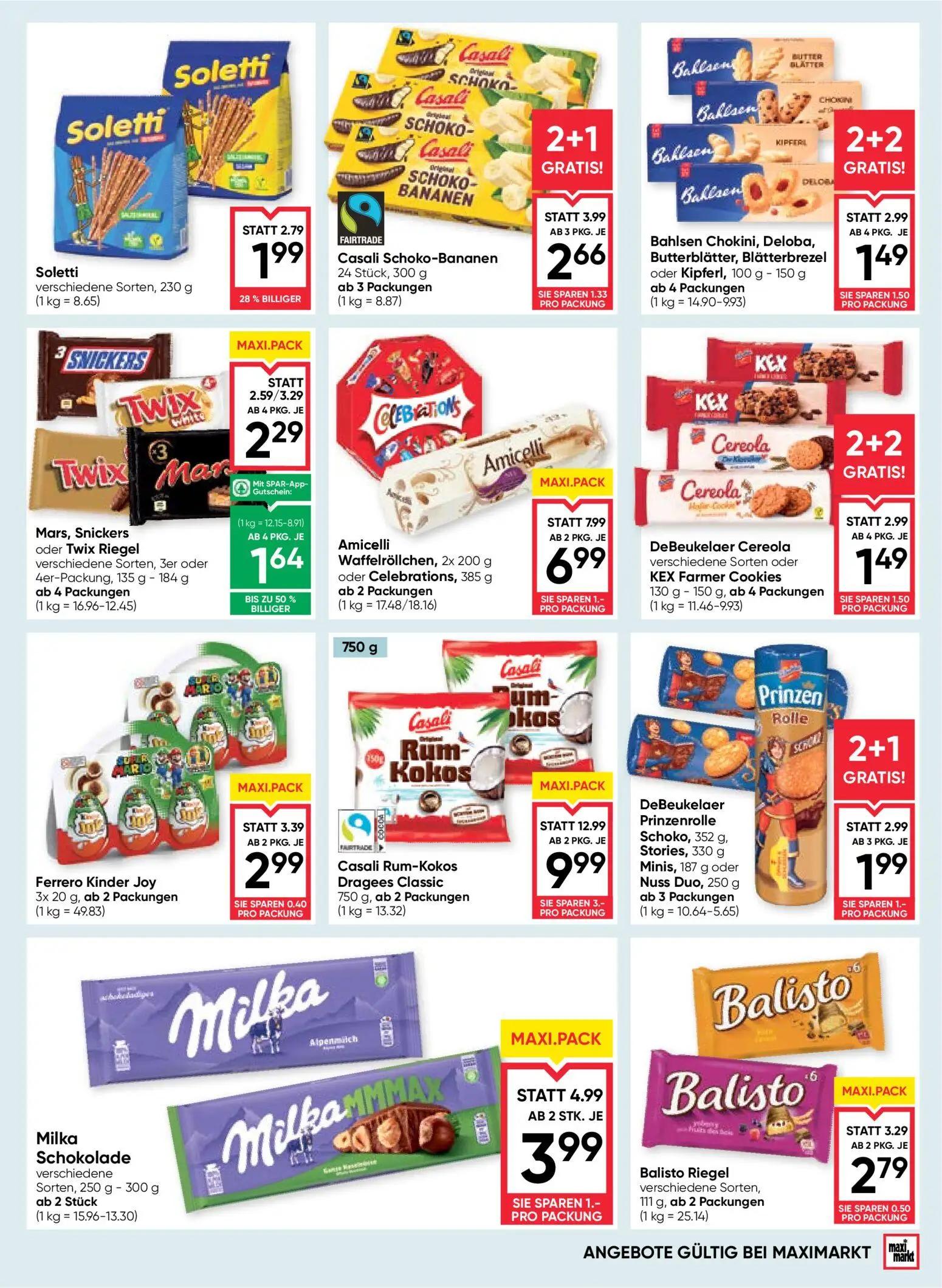 Maximarkt Prospekt, Seite 11 von 24 — Casali Rum-Kokos Dragees Classic, Bahlsen Chokini, Deloba, Butterblätter, Blätterbreze…