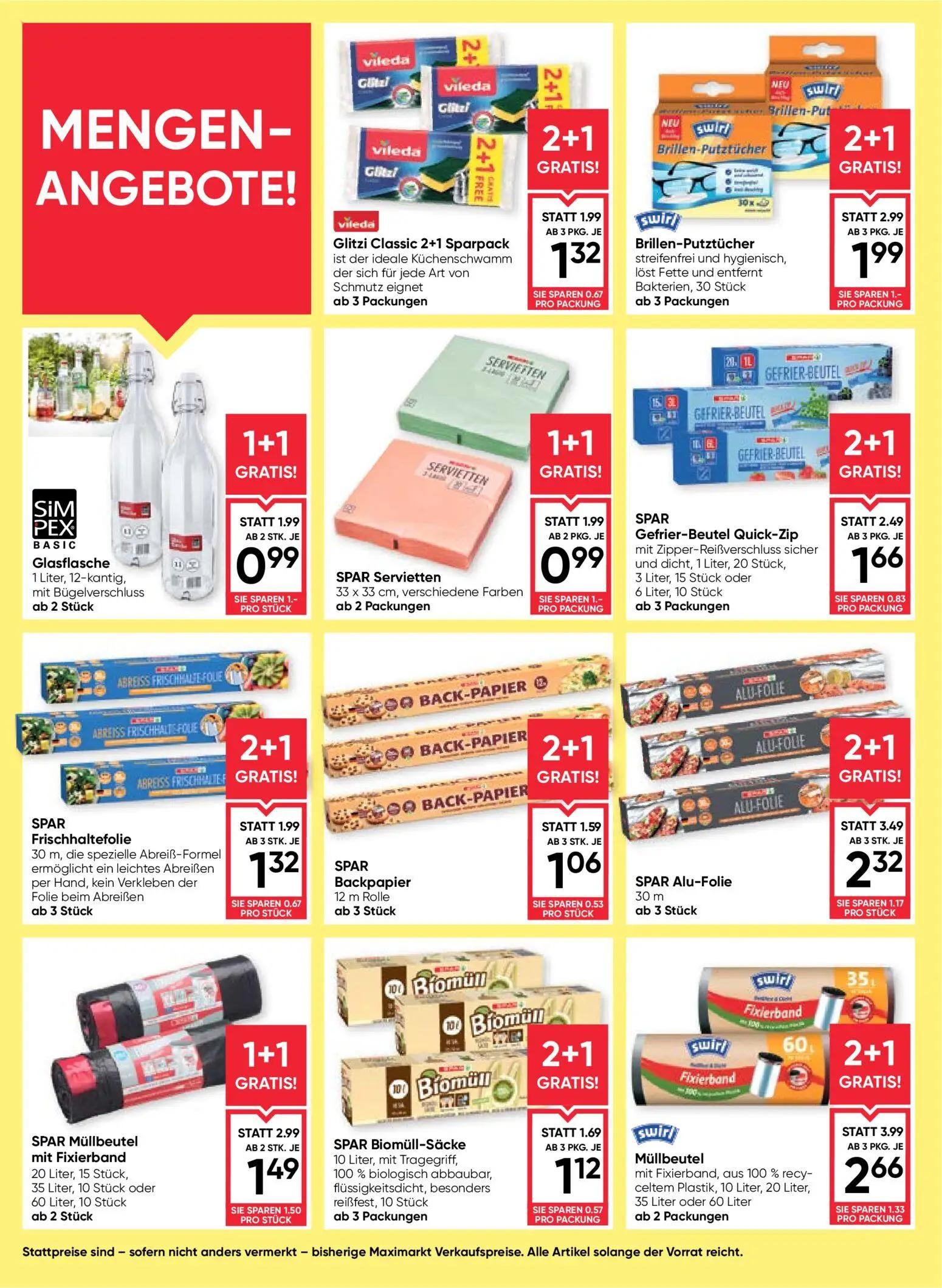 Maximarkt Prospekt, Seite 16 von 24 — SPAR Müllbeutel mit Fixierband, swirl Müllbeutel mit Fixierband, SPAR Alu-Folie