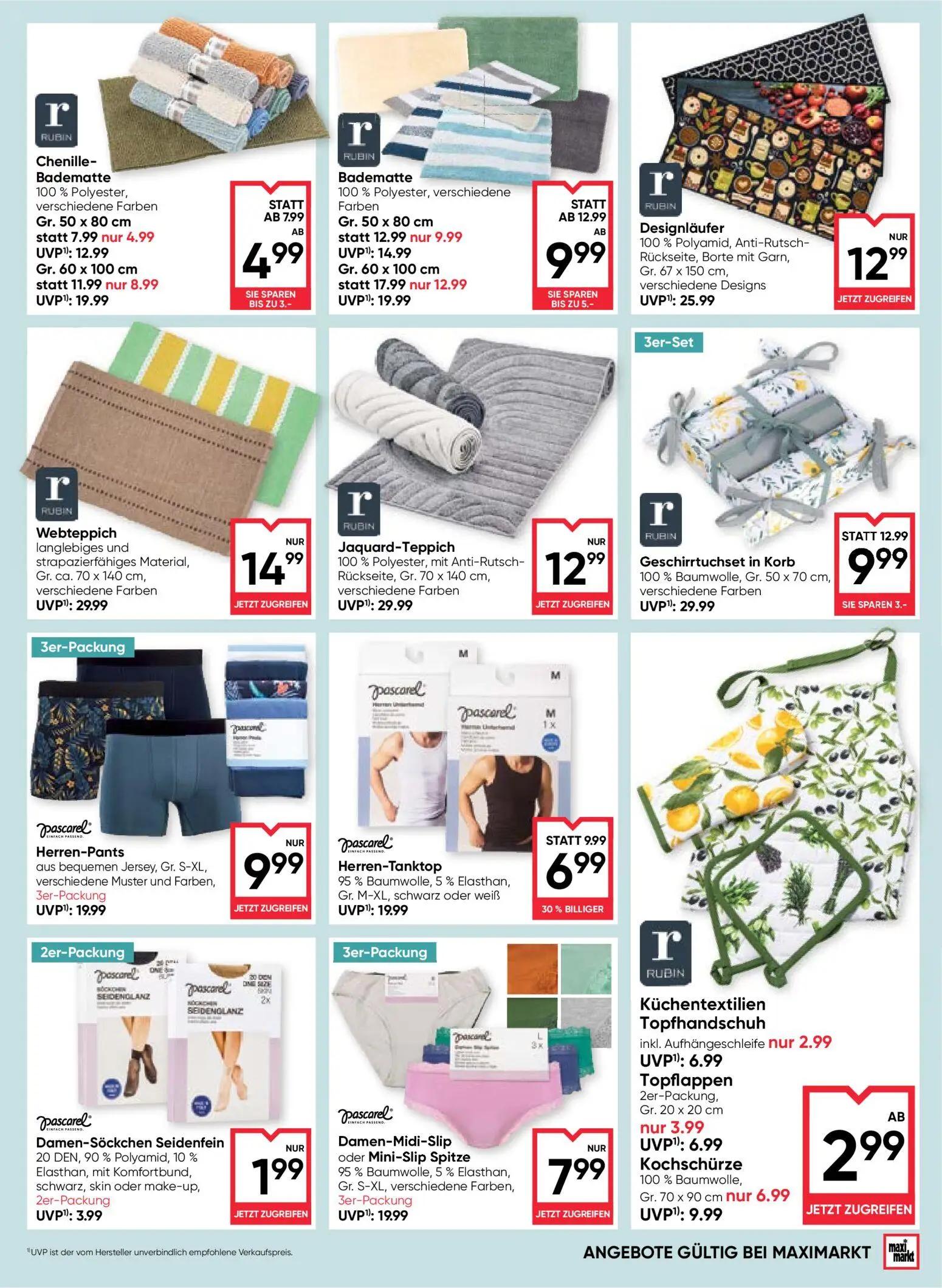 Maximarkt Prospekt, Seite 19 von 24 — Jaquard-Teppich, Webteppich, Designläufer