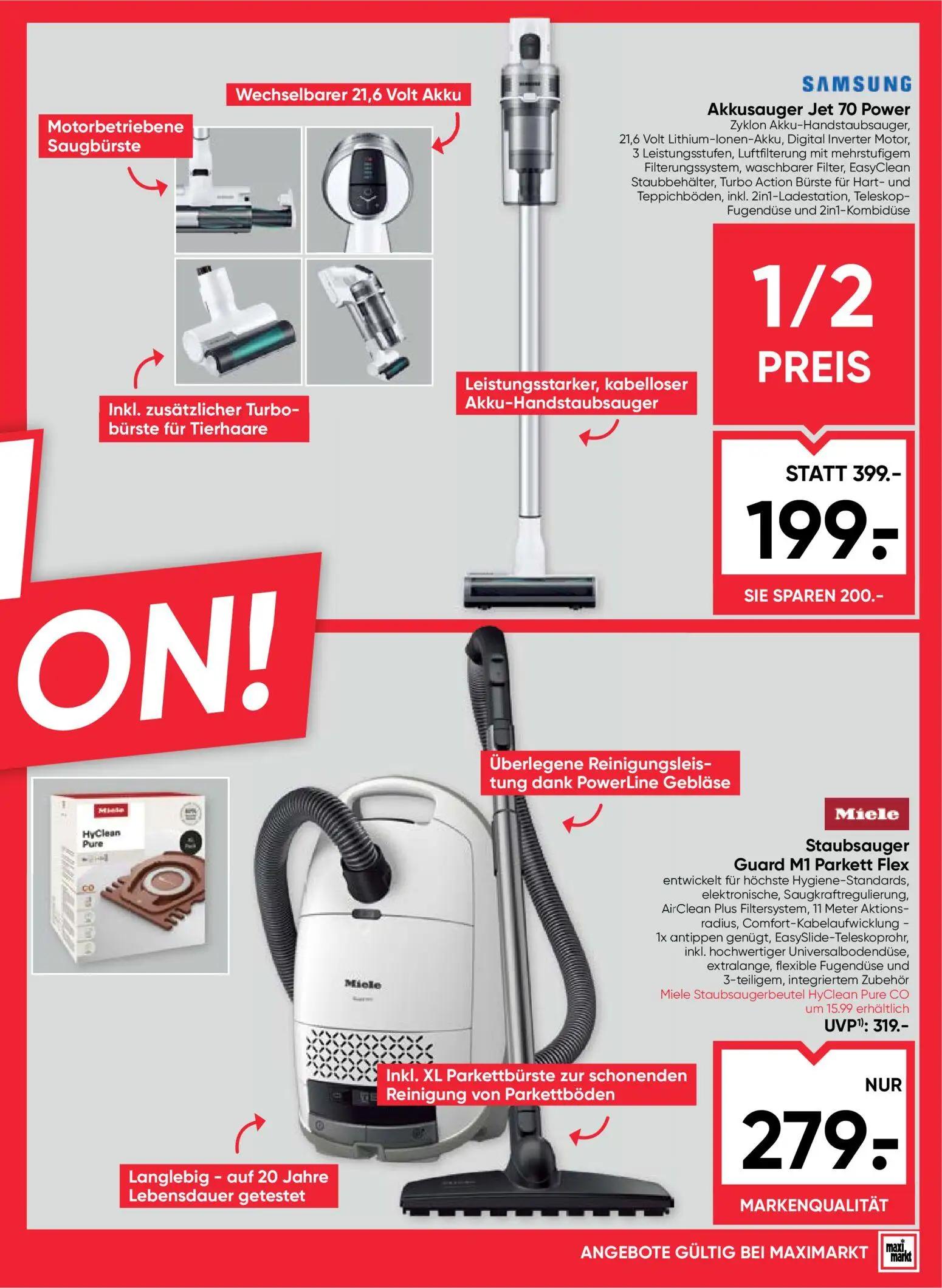 Maximarkt Prospekt, Seite 23 von 24 — Akkusauger Jet 70 Power, Staubsauger Guard M1 Parkett Flex