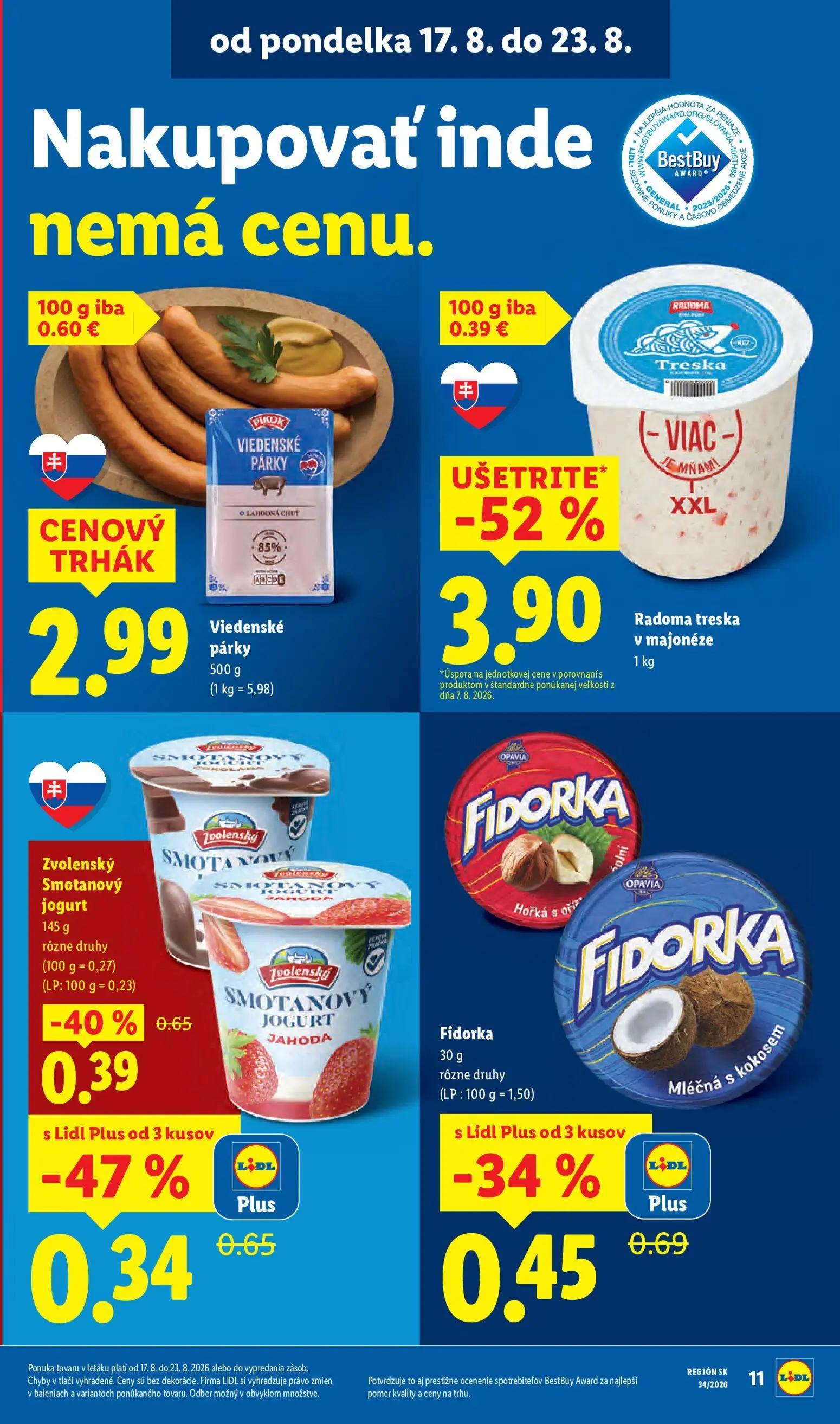 Lidl leták, strana 15 z 95 — Radoma treska v majonéze, Zvolenský Smotanový jogurt