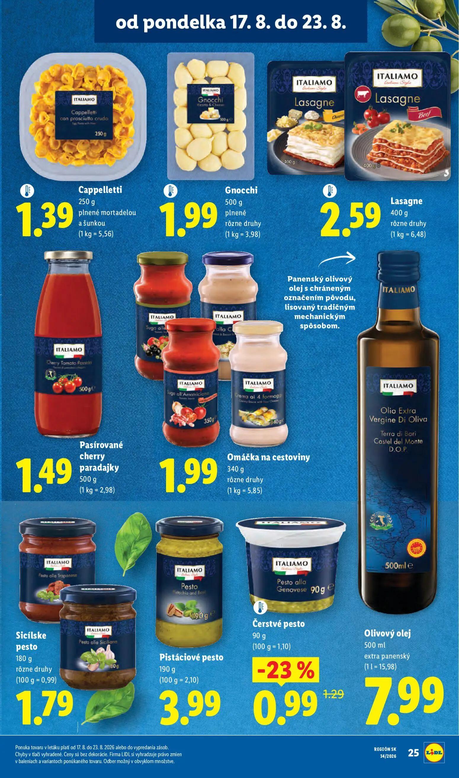 Lidl leták, strana 31 z 95 — Čerstvé pesto, Cappelletti, Gnocchi