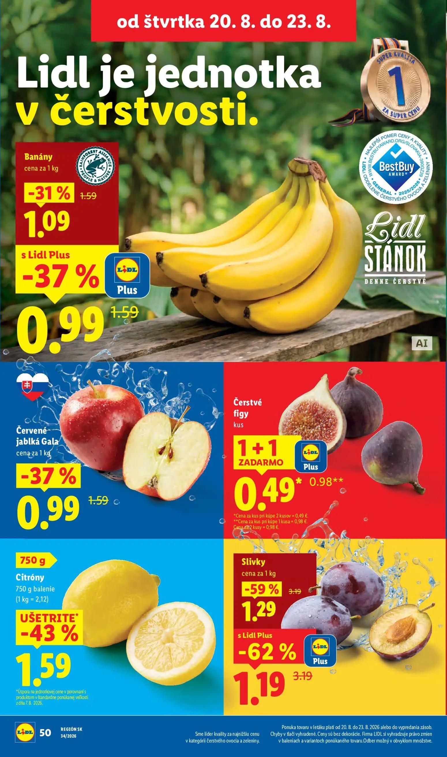 Lidl leták, strana 64 z 95 — Slivky, Citróny, Červené jablká Gala