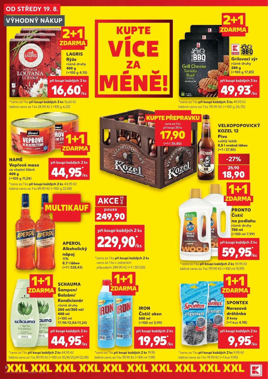 Kaufland leták, strana 6 z 52 — PRONTO Čistič na podlahu různé druhy, Let's BBQ Grilovací sýr různé druhy, IRON Čistič oken